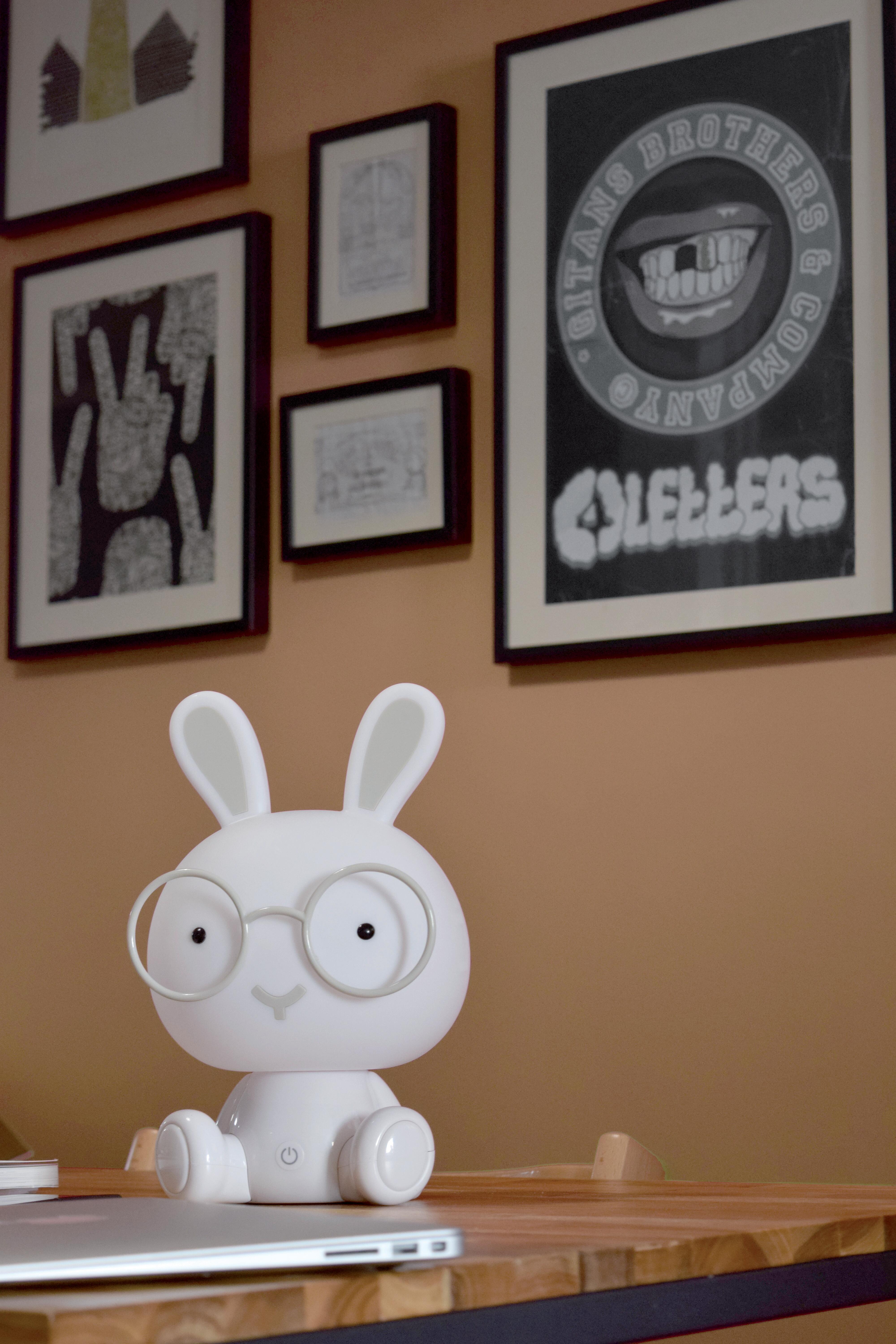 Lámpara de mesa táctil LED Bunny Touch SEYNAVE con estructura blanca pantalla blanca luz neutra 4000K - 10