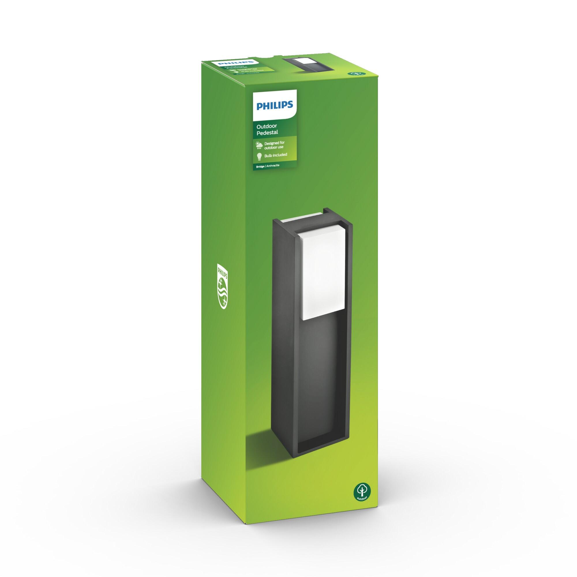 Baliza de jardín exterior E27 Philips 40.2 cm negro resistencia IP44 - 10