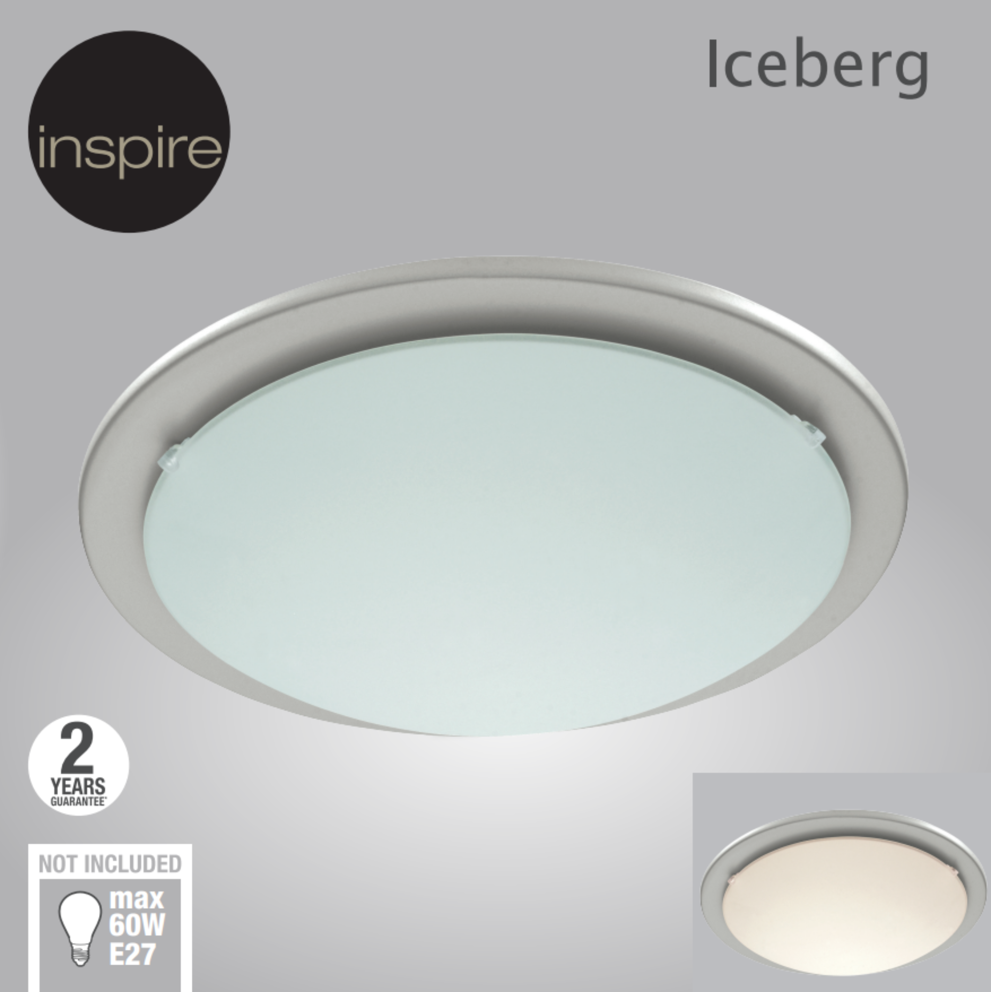 Plafonnier 1xe27, essentiel INSPIRE Iceberg D.29 cm - 5
