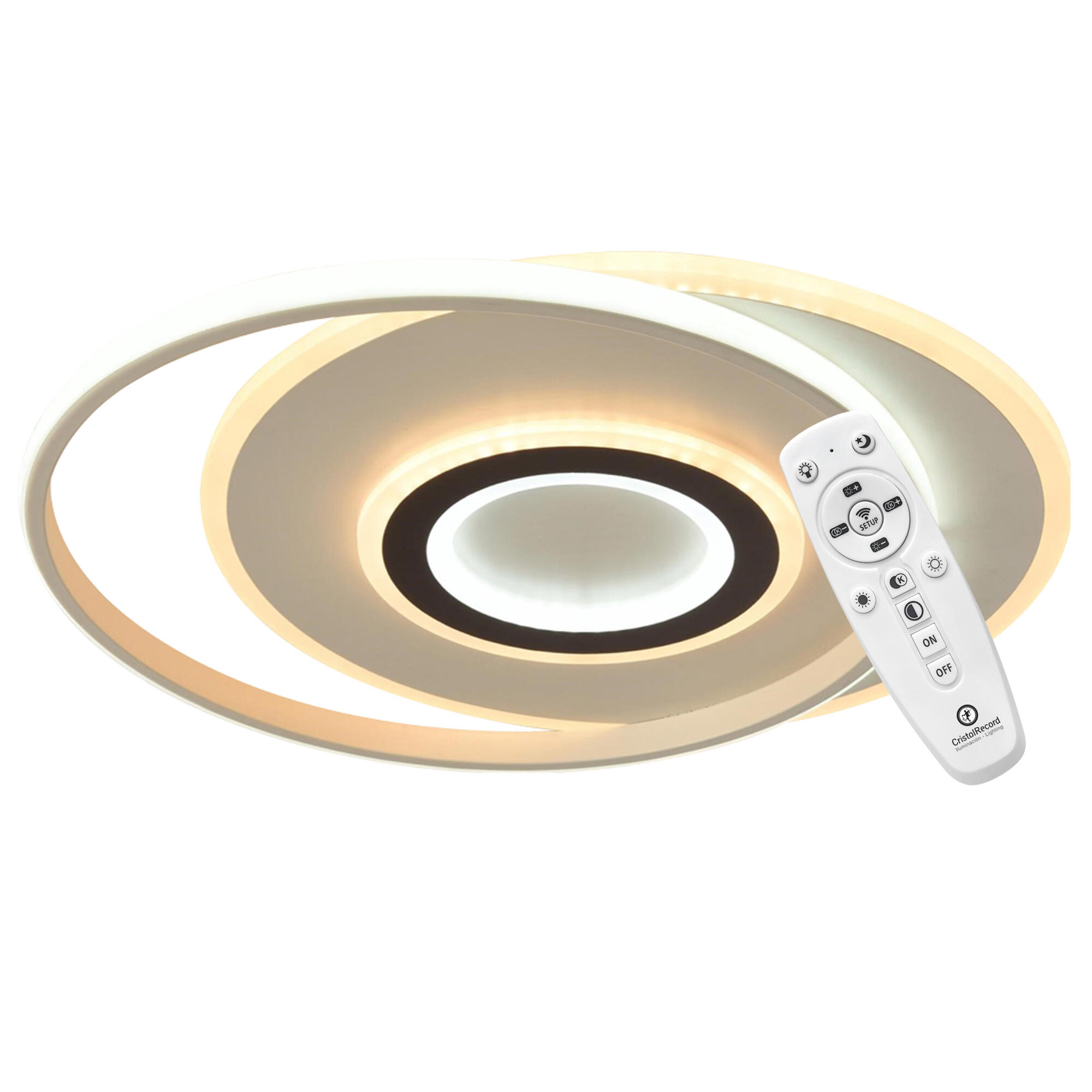 Plafon led de intensidad y tono de luz regulable,redondo,48cm,mando,5840lm