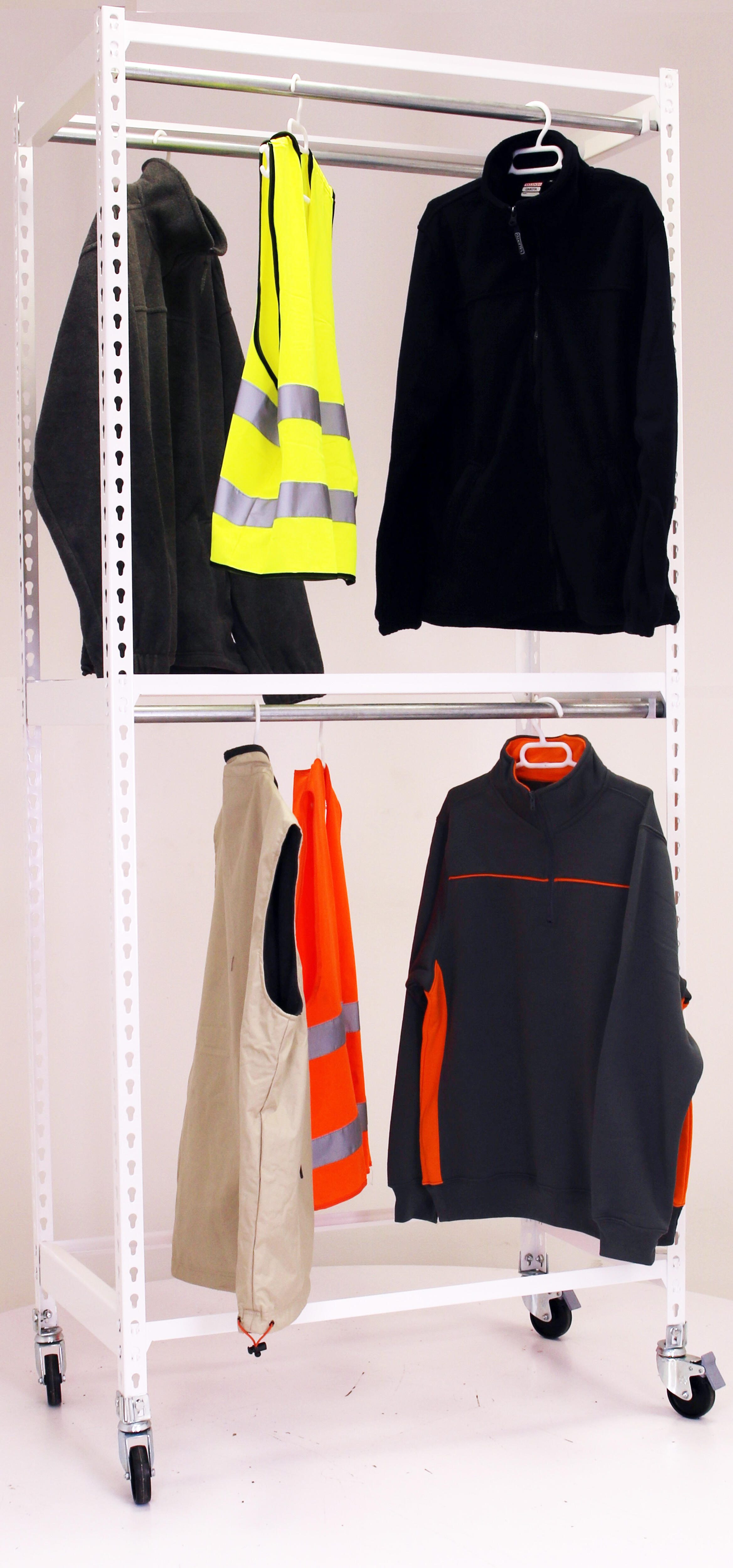 Estanteria simonclothing movil 2 colgador blanca