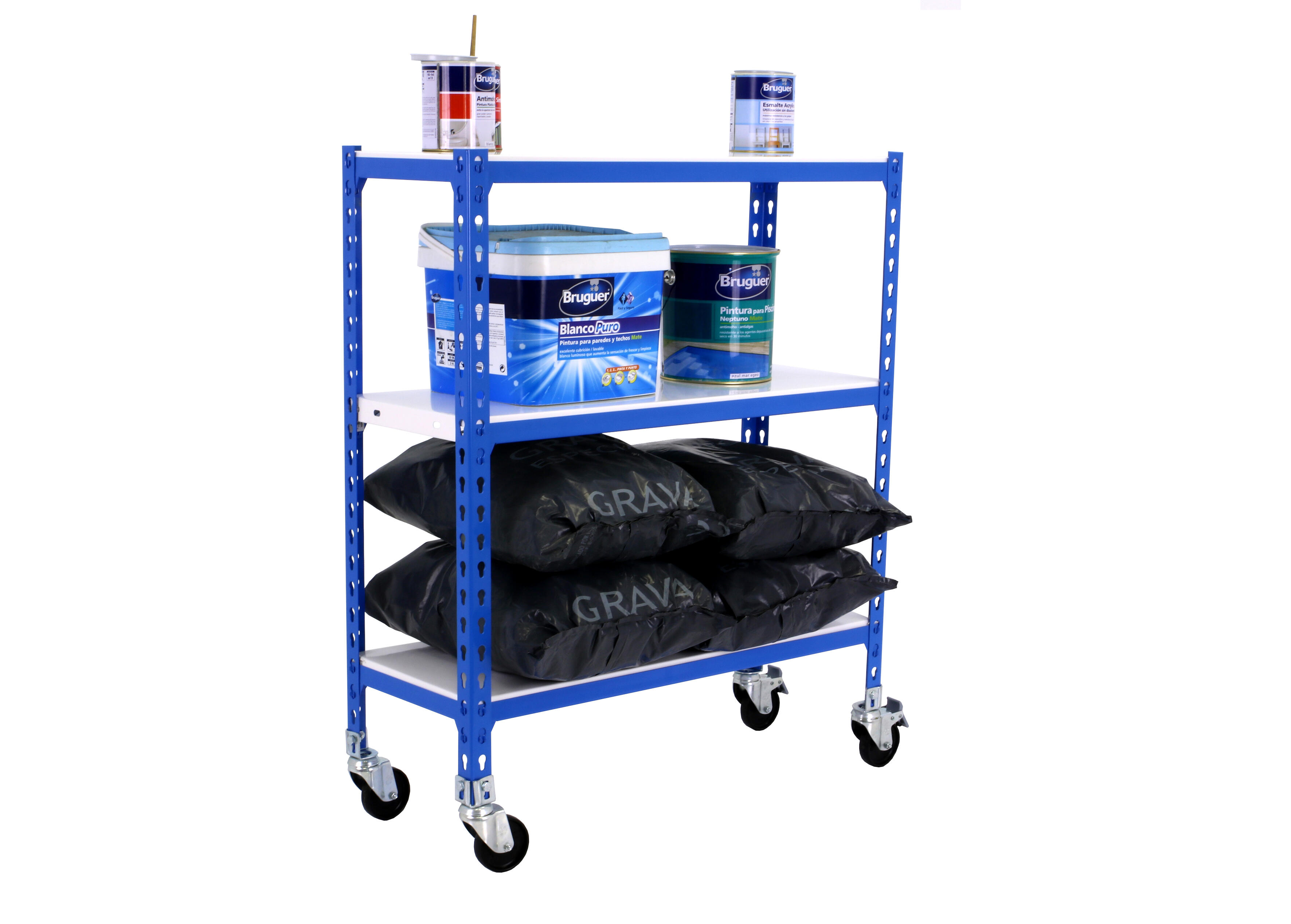 Estanteria sin tornillos metalica simonclik movil azul 3/30