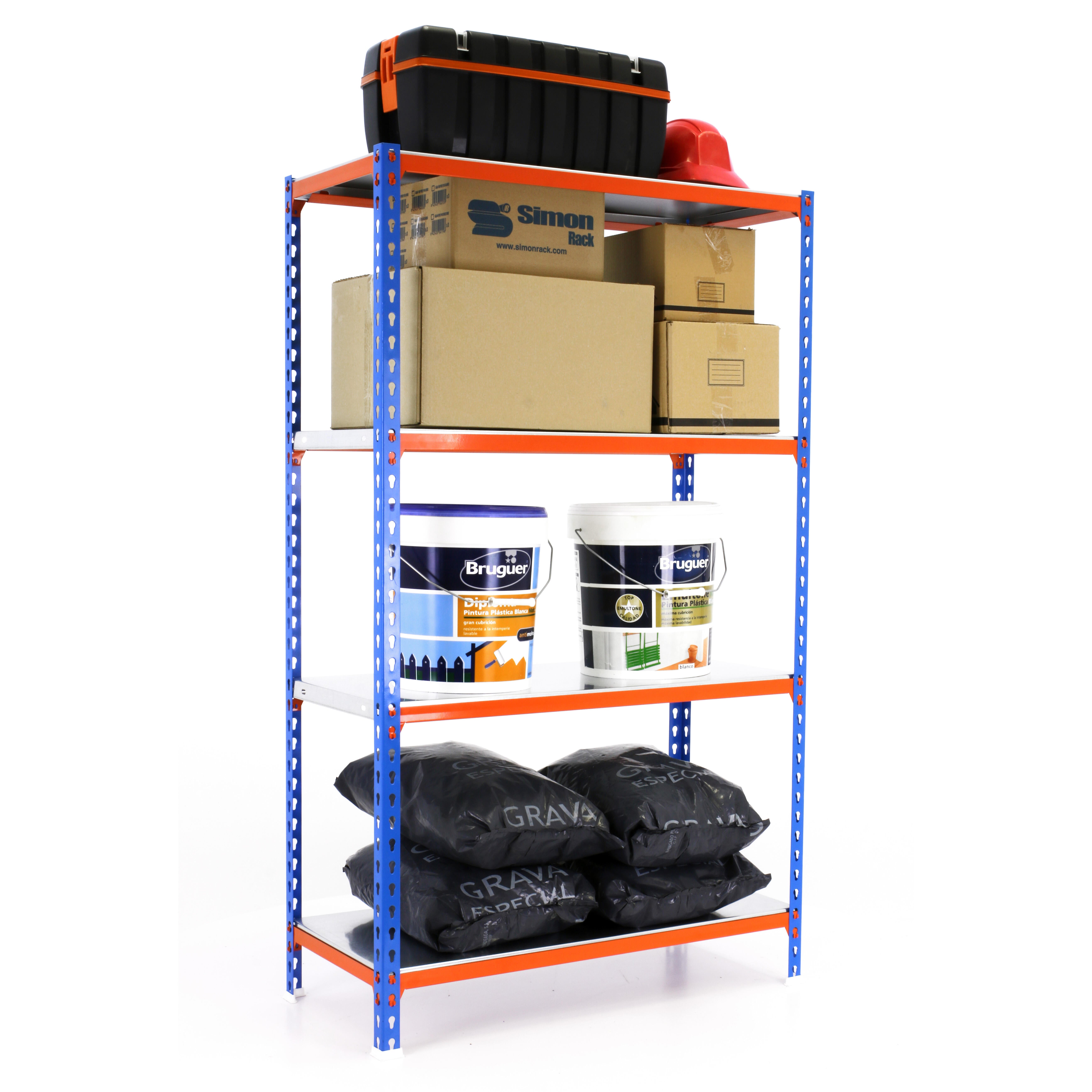Estanteria sin tornillos simonclik azul/naranja 4/40