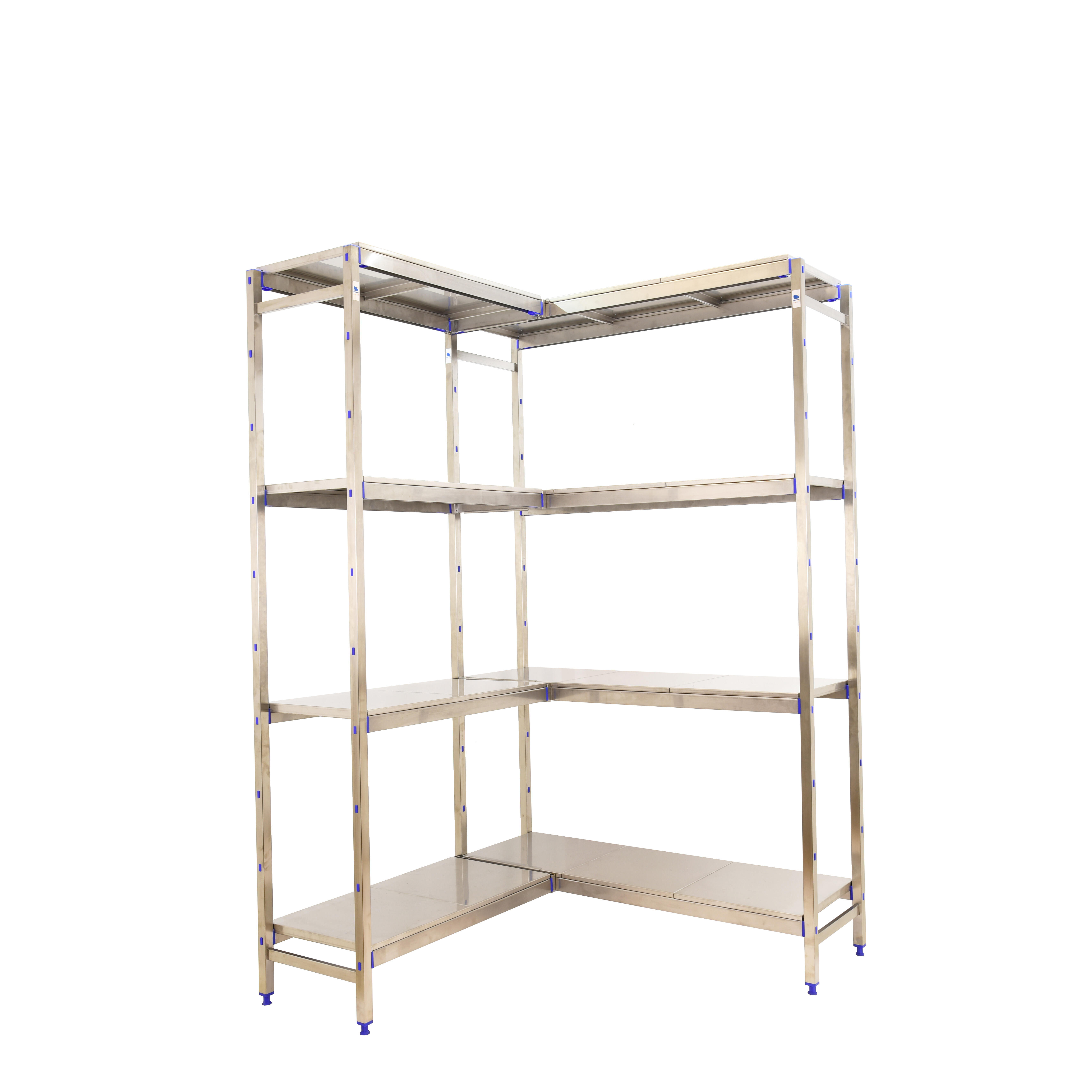 Estantería metálica en kit de acero inoxidable de 40x166 cm y carga max. 200 kg