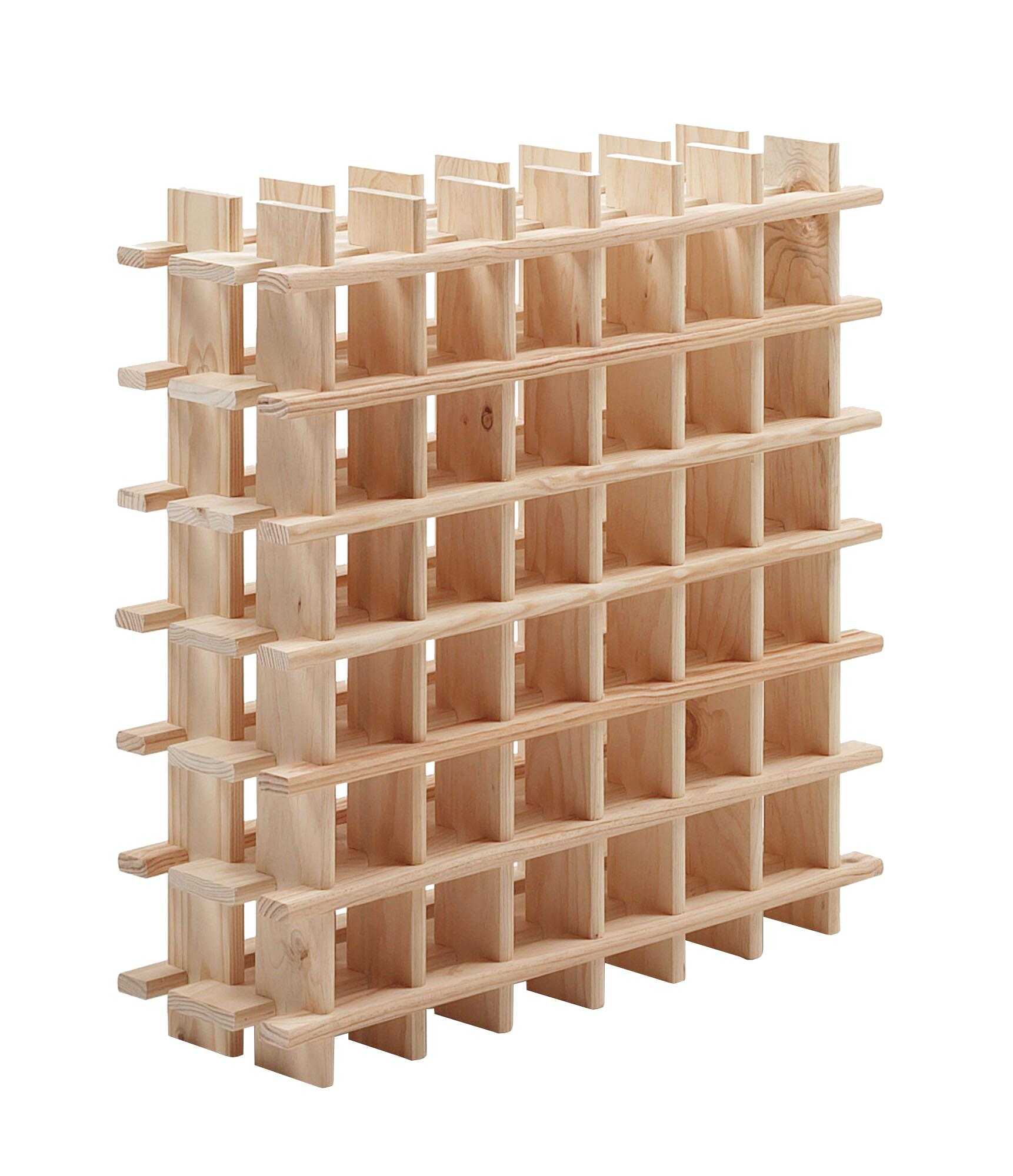 Botellero de madera para botellas de 75x75x22 cm