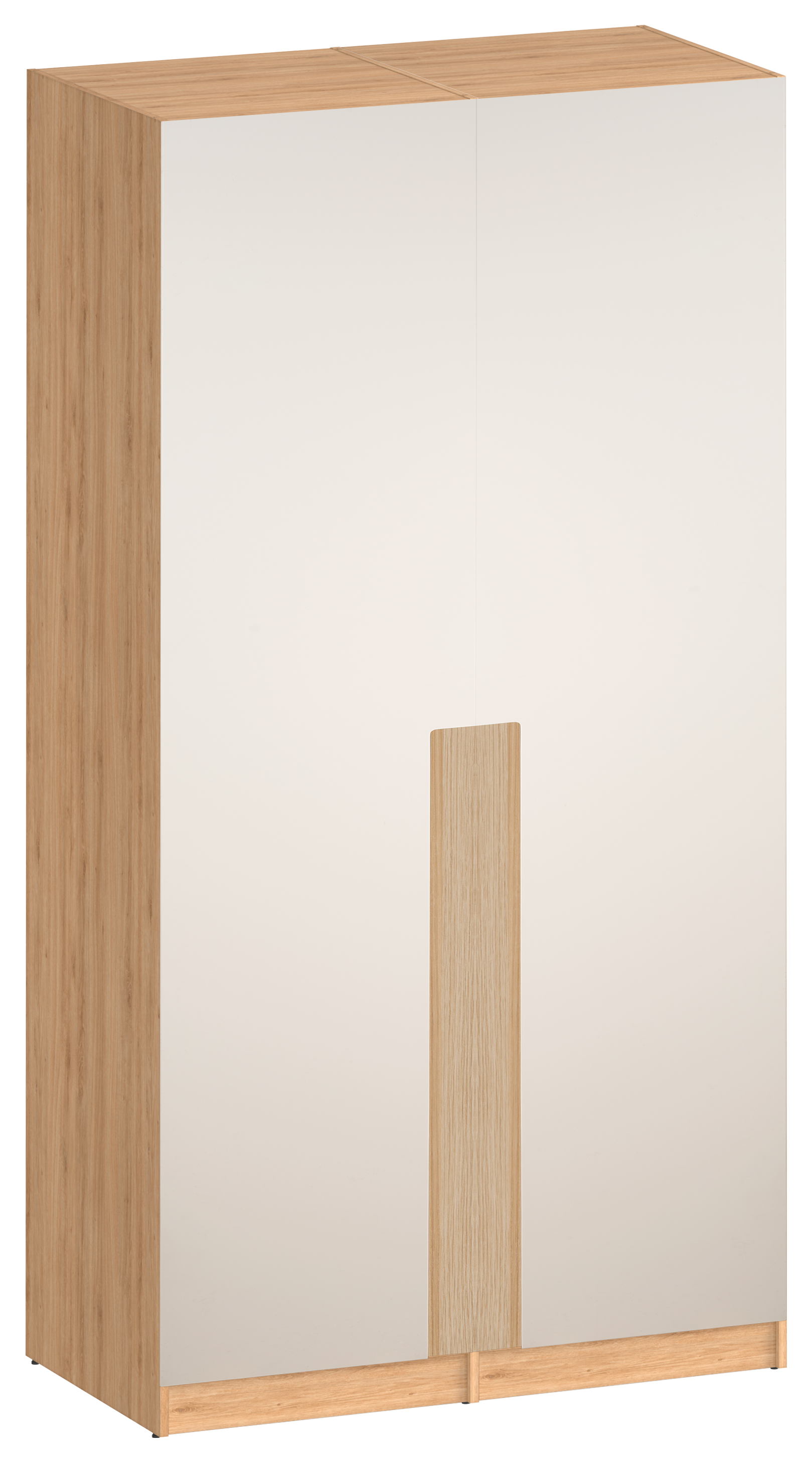 Armario spaceo home catar blanco-roble abatible interior roble 240x120x60cm