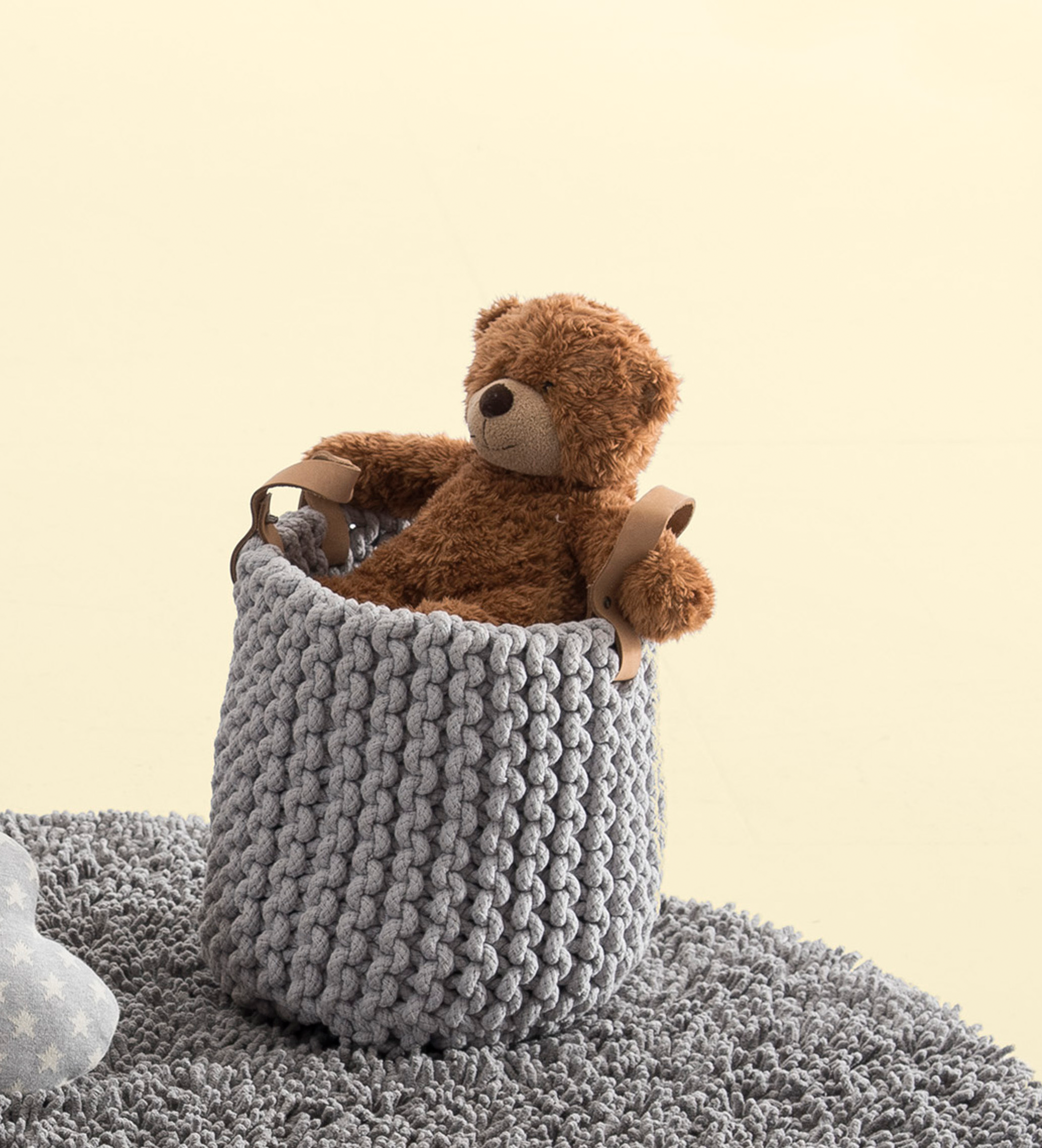 Cesto dobrável knit 30x30 cm cinza - 2