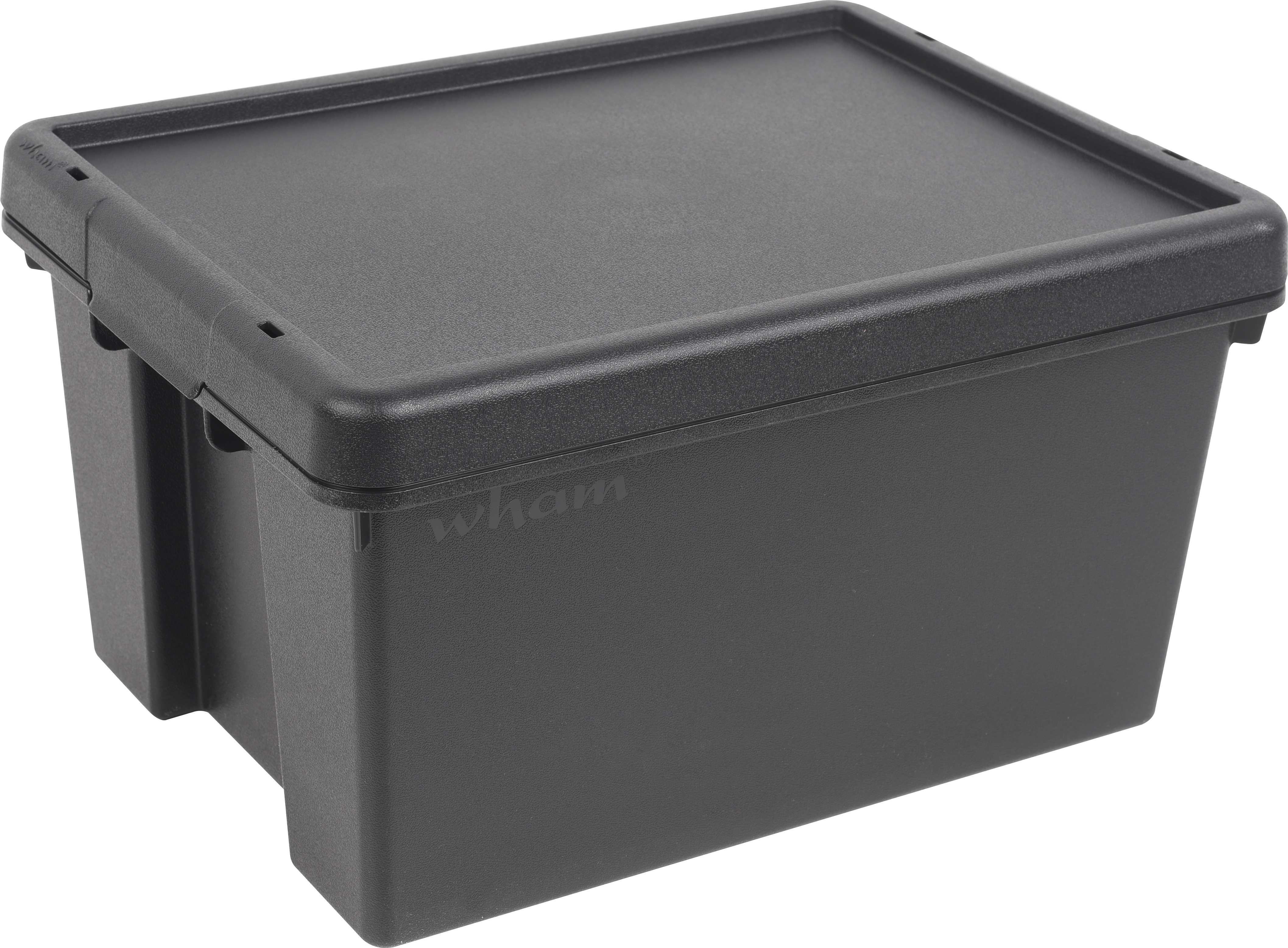 Caja de almacenaje con tapa BAMBOX | material reciclado | alta resistencia | negro |  21x29x38cm | 16L - 3