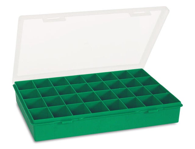 Caixa para parafusos VERDE 32 DIVISÕES 5X33X25.5CM