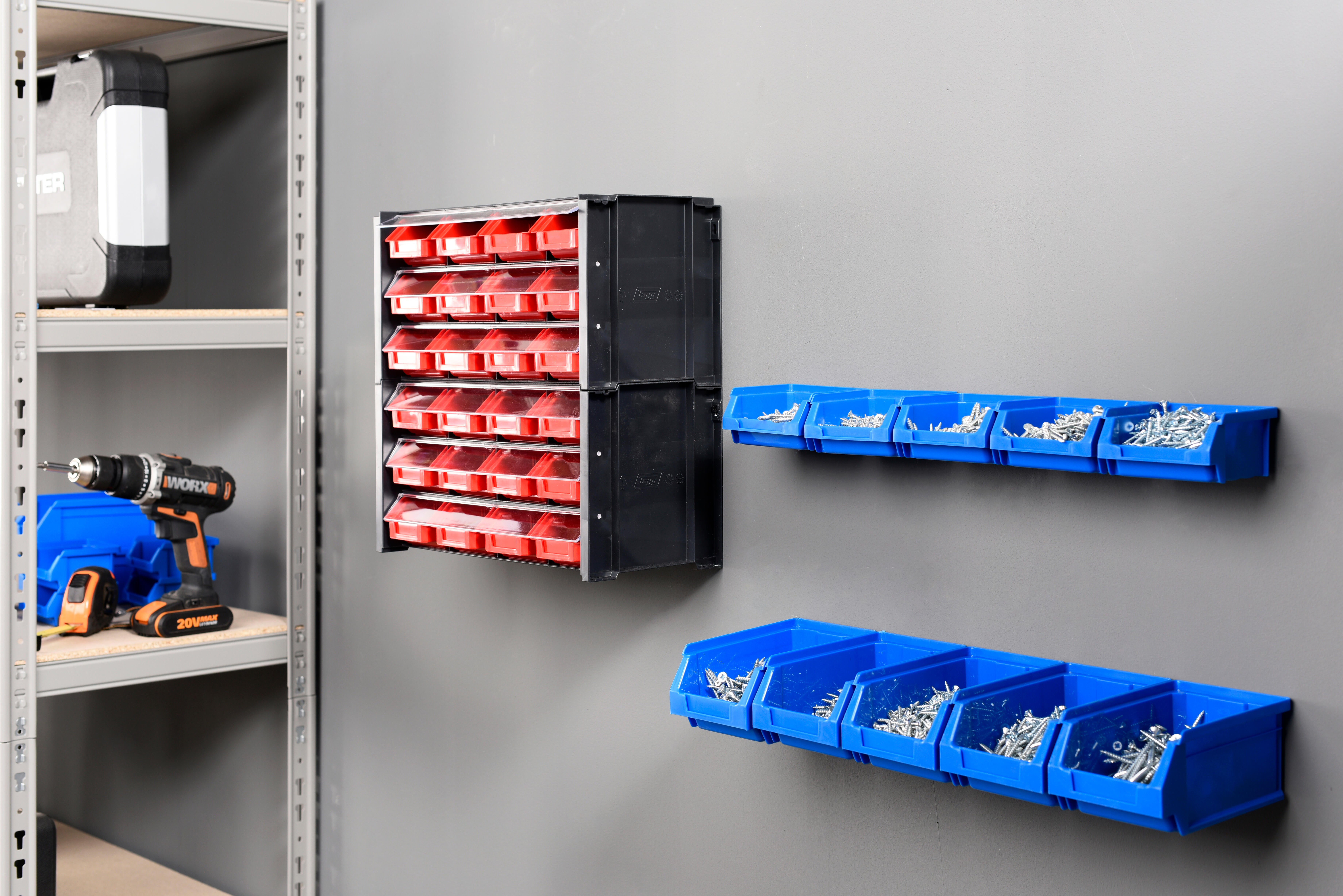 Gaveta de plástico 5 DIVISÕES AZUL 7.6X52X17CM - 8