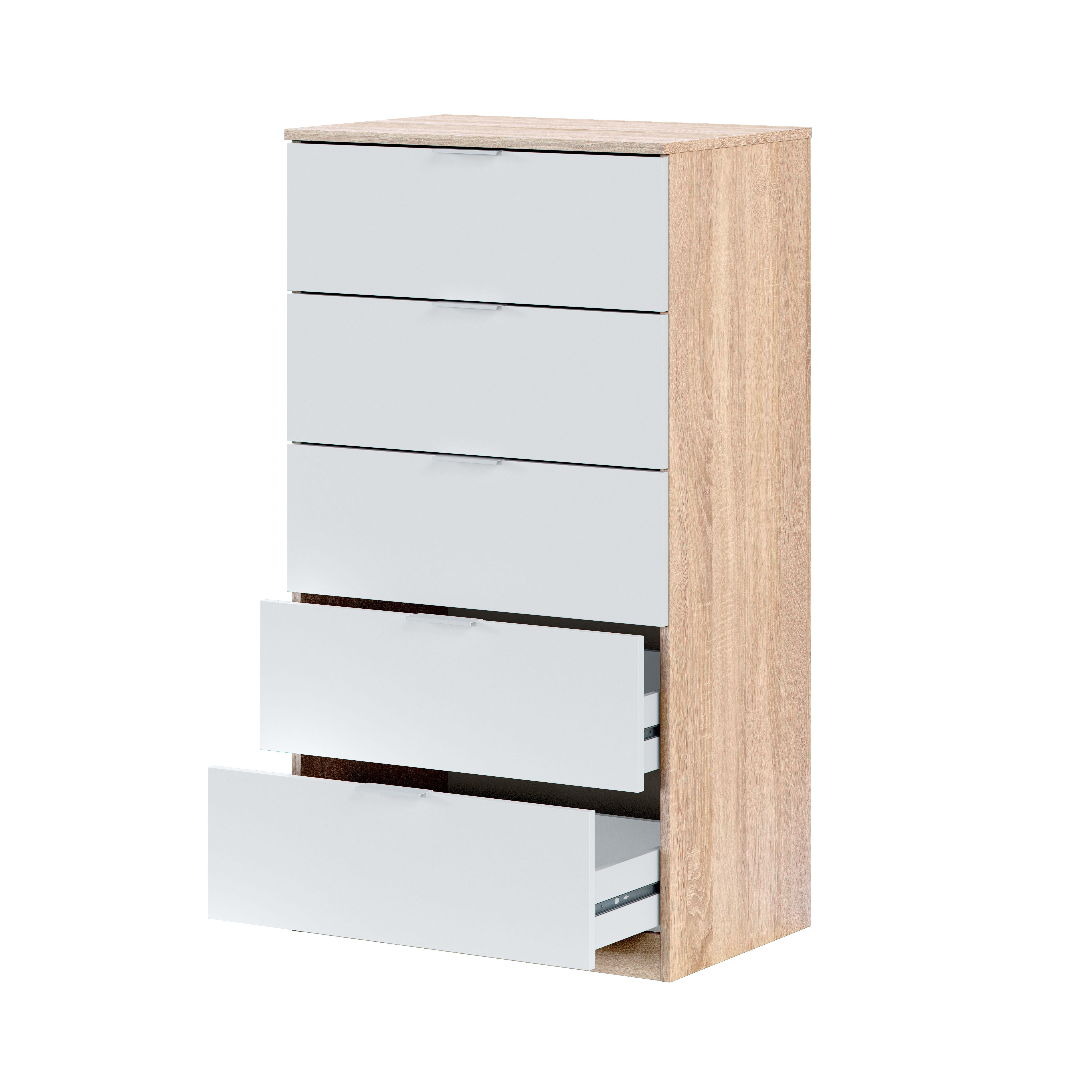 Cajonera KIT ALAYA 5 cajones Roble Canadian y Blanco Artik 110x60x40cm - 7