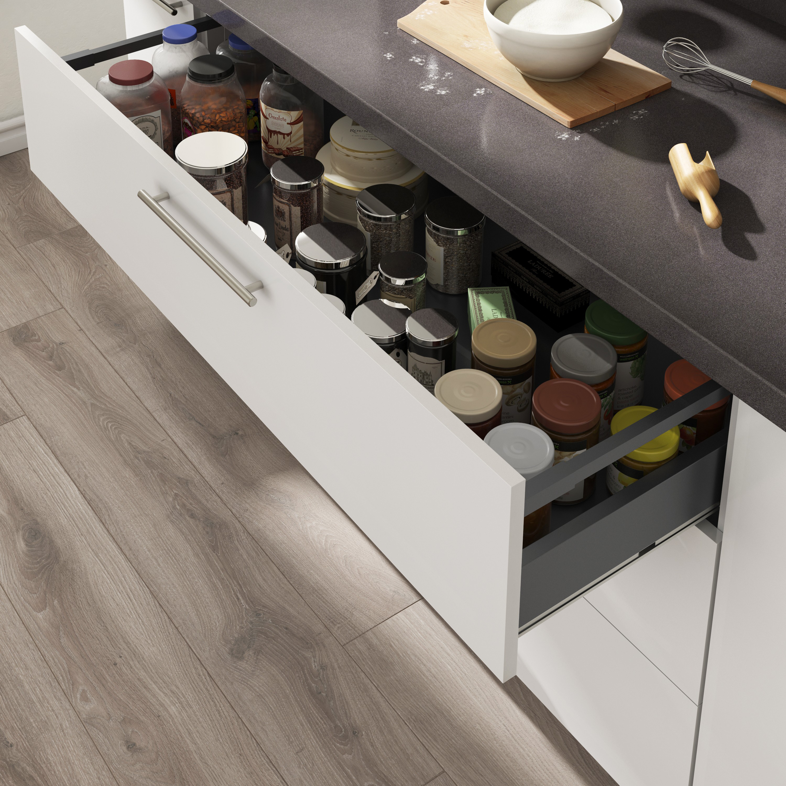 Kit interior de gavetão Delinia 120 cm cinza - 8