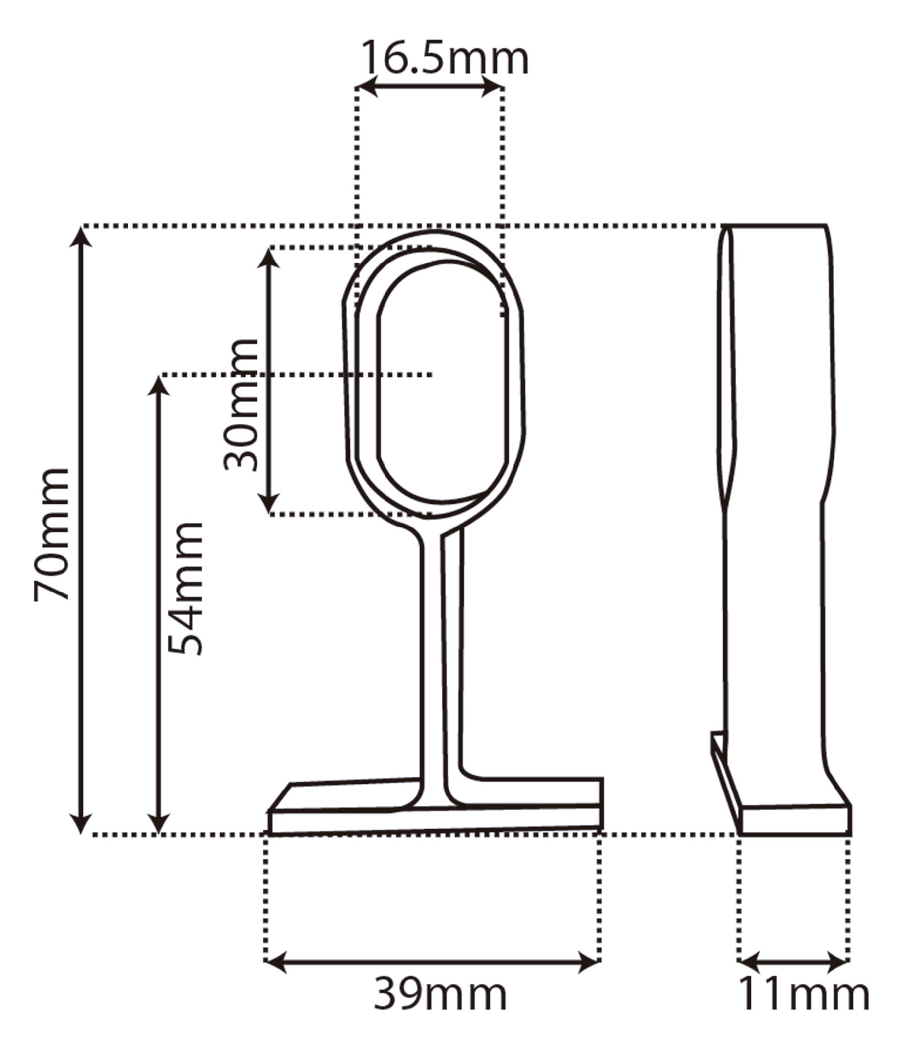 Suporte central OVAL CROMADO 30X15MM - 5