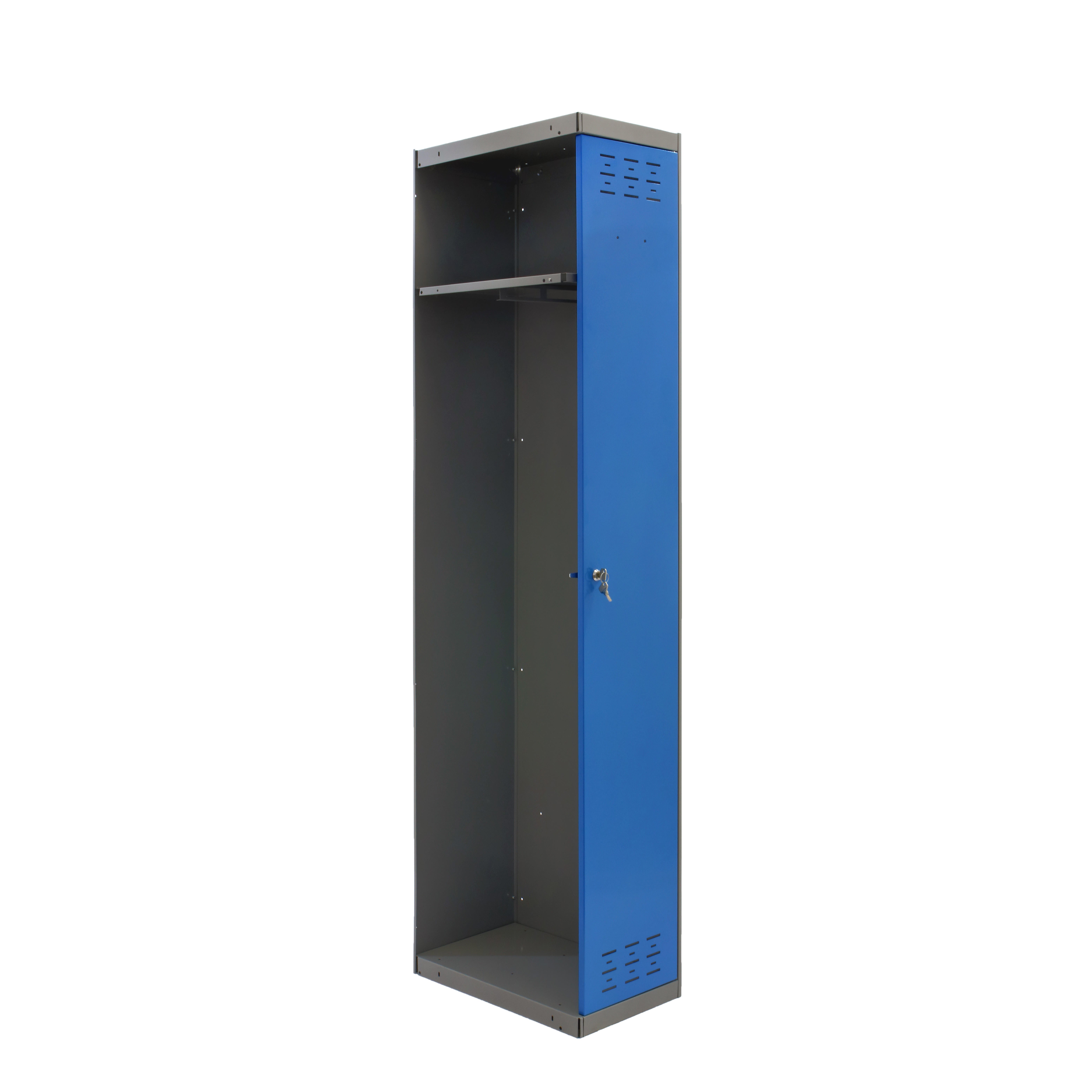 Taquilla adicional de acero 30x180x50 cm desmontada color gris/azul 1 puerta