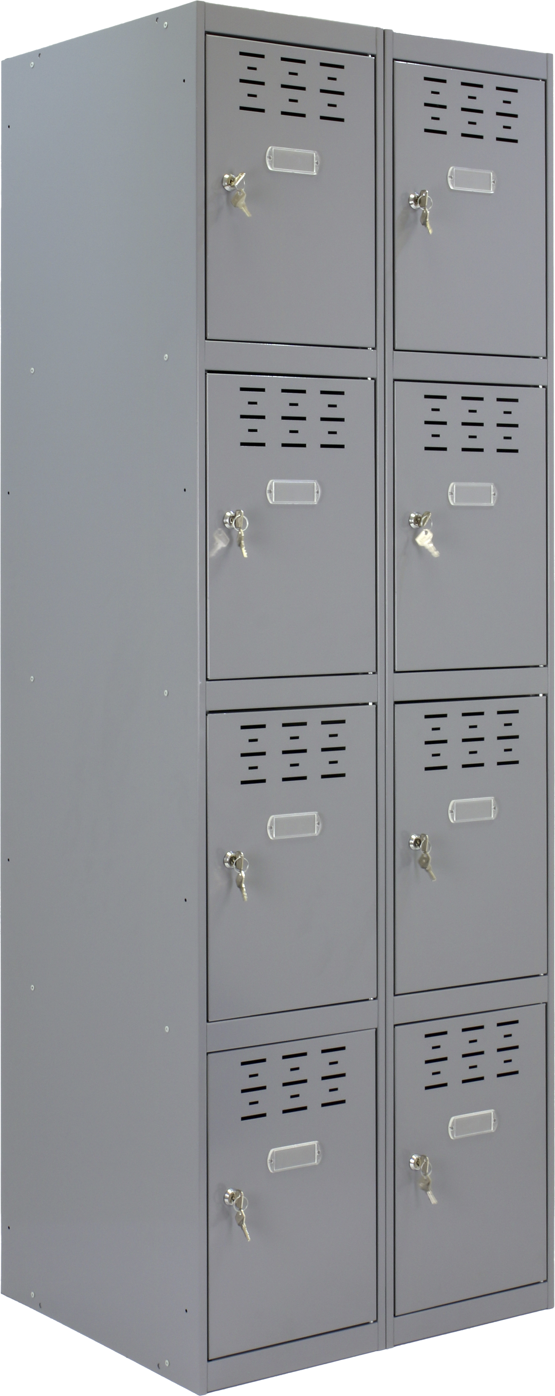 Casillero de acero 4x2, 180x80x50 cm montado color gris 8 puertas