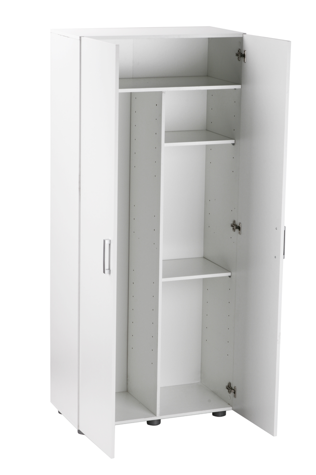 Armário vassoureiro 2 portas melamina branco 79x42x180 cm Finsa