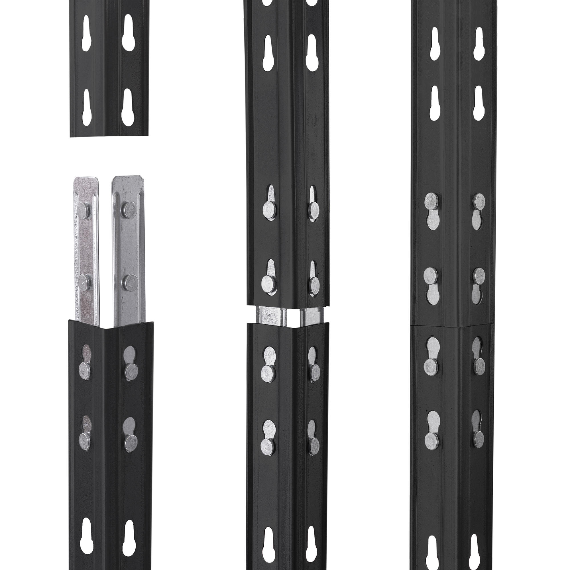 Estantería GARAGE 180x150x45 cm 4 Baldas acero bajo en emisiones. Gris texturizada sin tornillos – 400 kg por balda by AR Shelving - 10