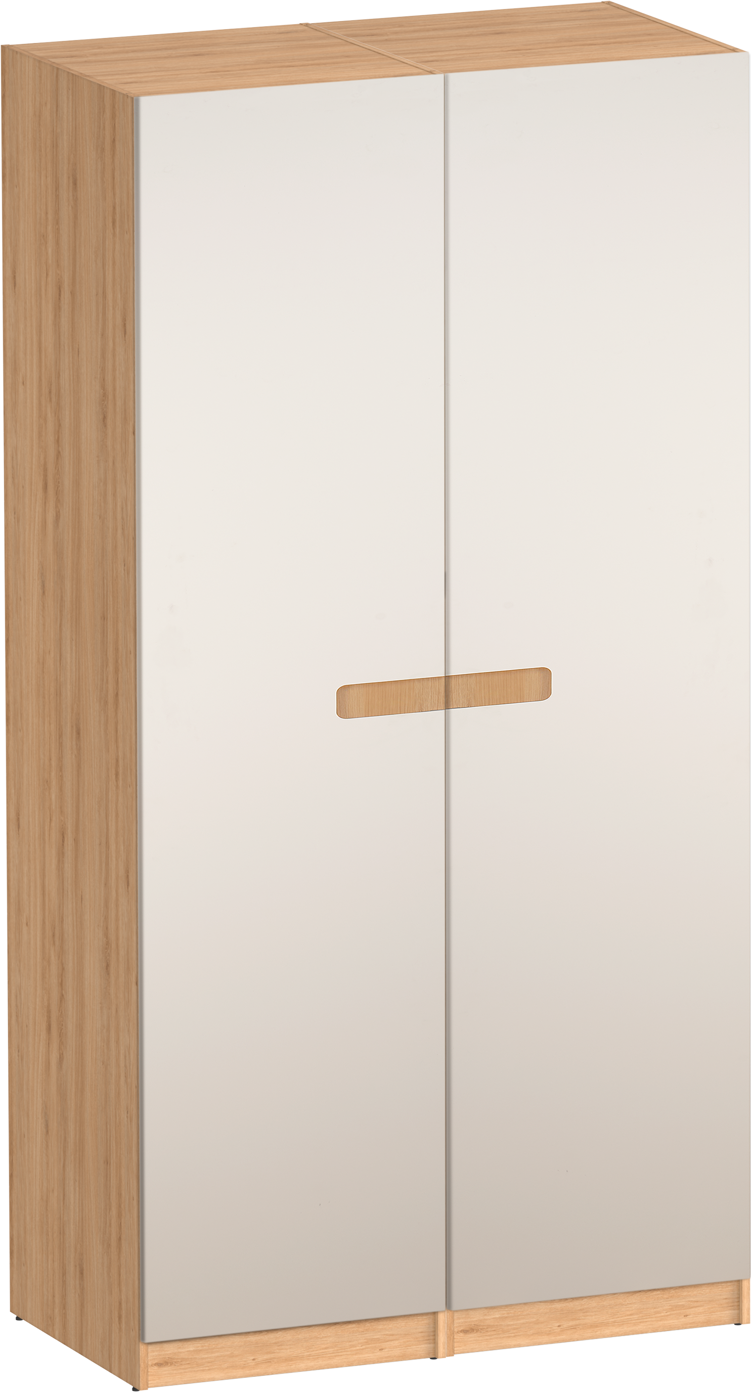 Armario ropero puerta abatible spaceo home nepal blanco / roble 160x240x59 cm