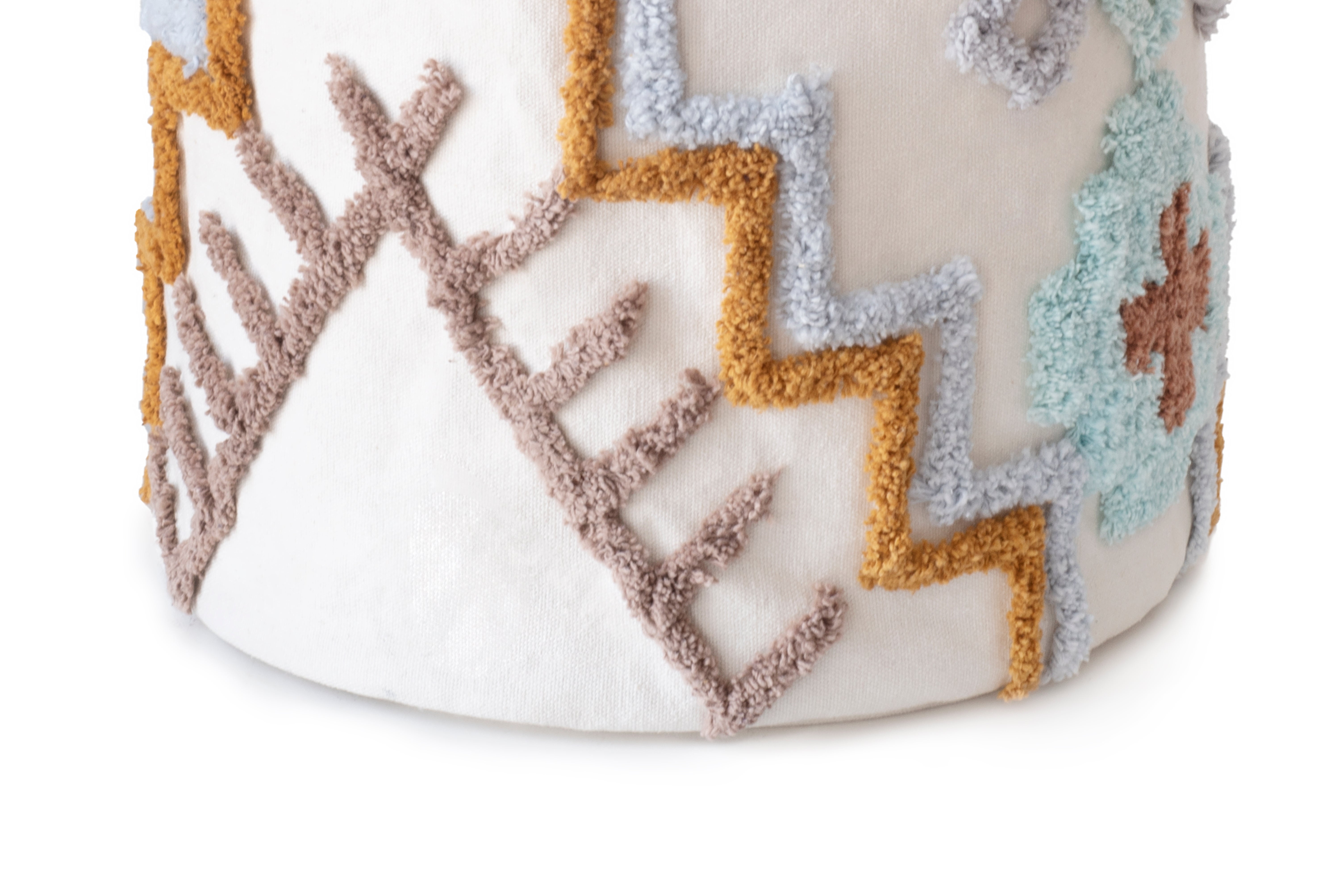 Cesta decorativa de algodón Tay blanco y multicolor 21 l de 30x30x30 cm - 4