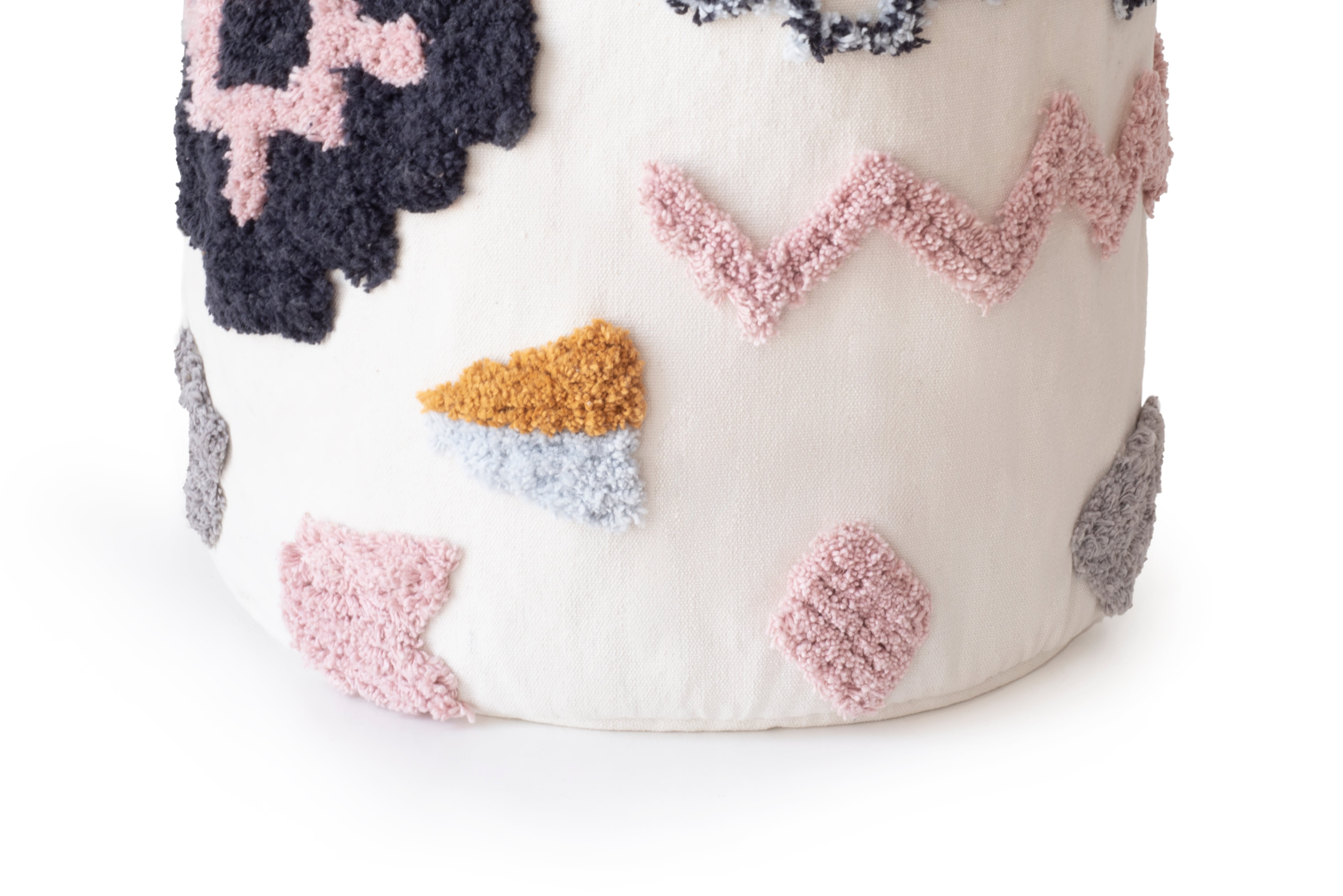 Cesta decorativa de algodón Alma blanco y multicolor 21 l de 30x30x30 cm - 4