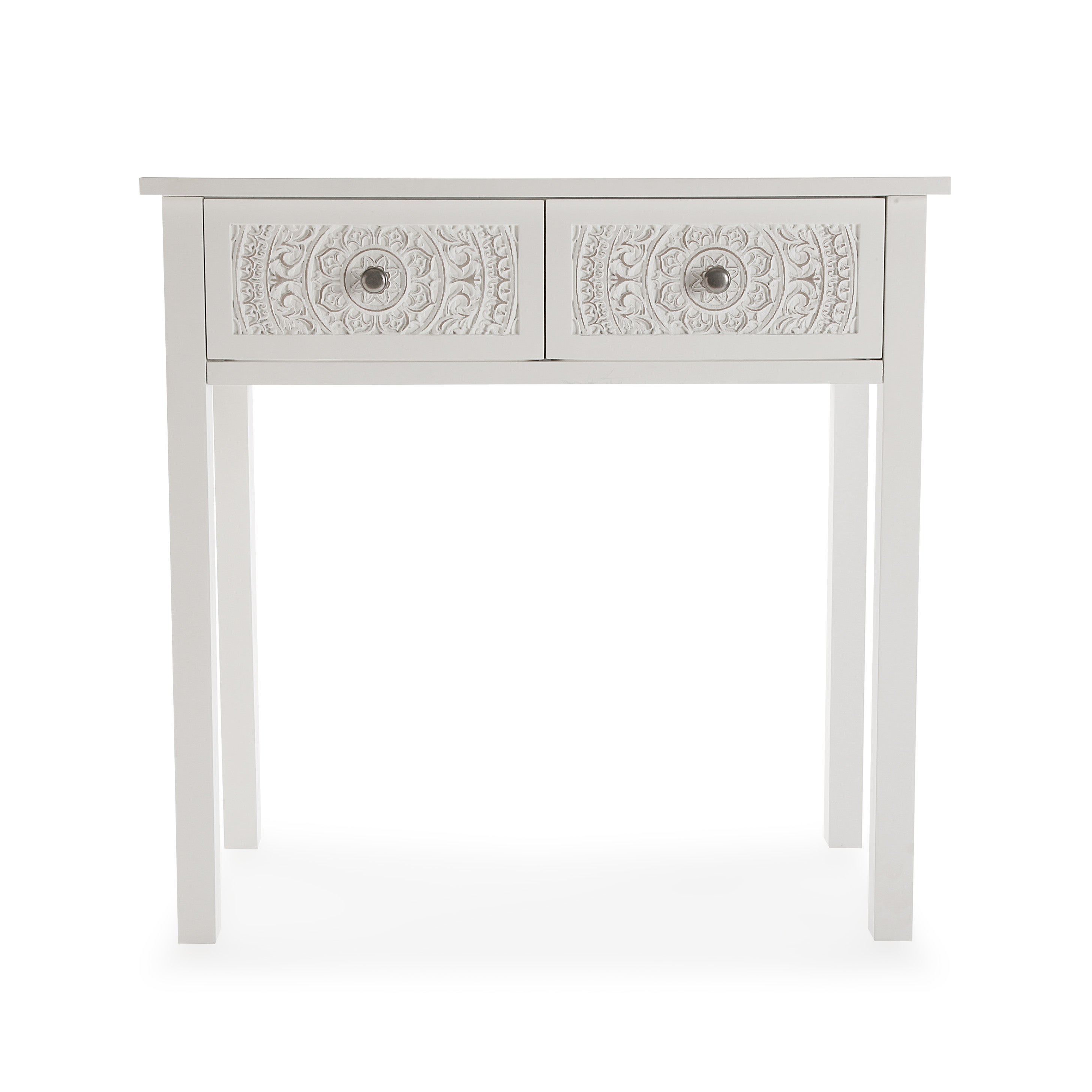 Mueble recibidor linnet 2 cajones blanco 80x38x84cm (anchoxfondoxalto)