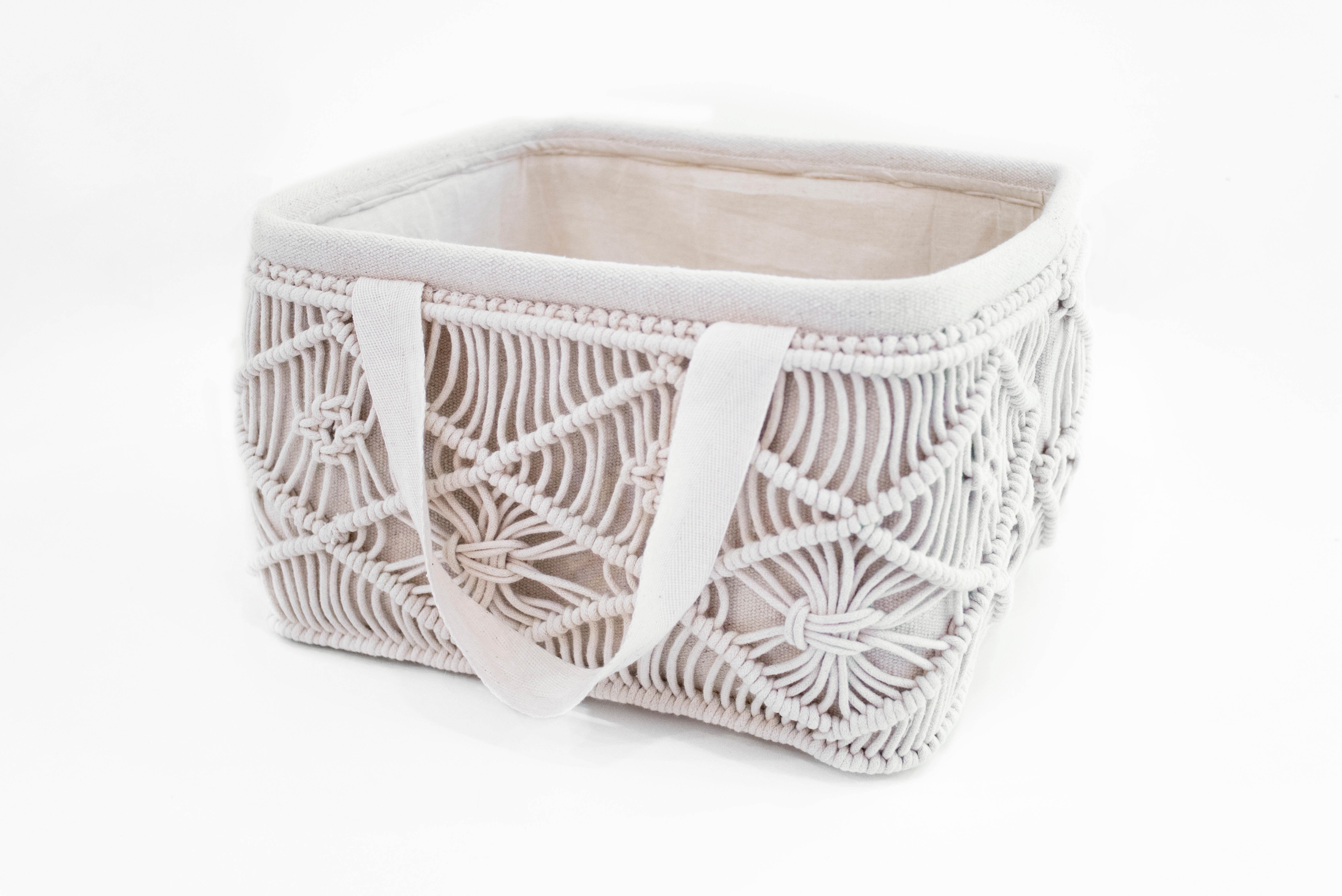 Cesta de algodón de 28x38x28 cm plegable