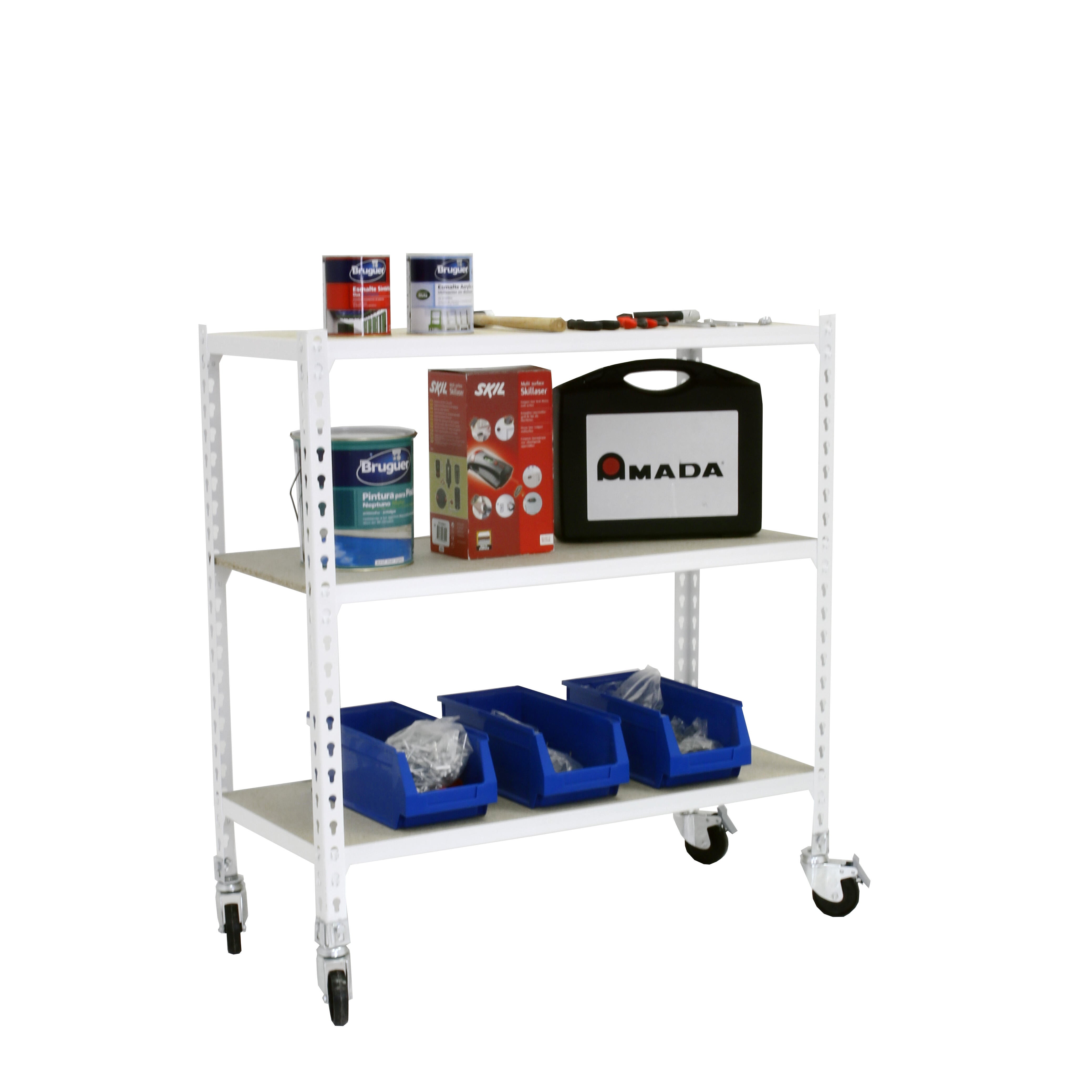 Estanteria sin tornillos maderclick movil blanca 3/30