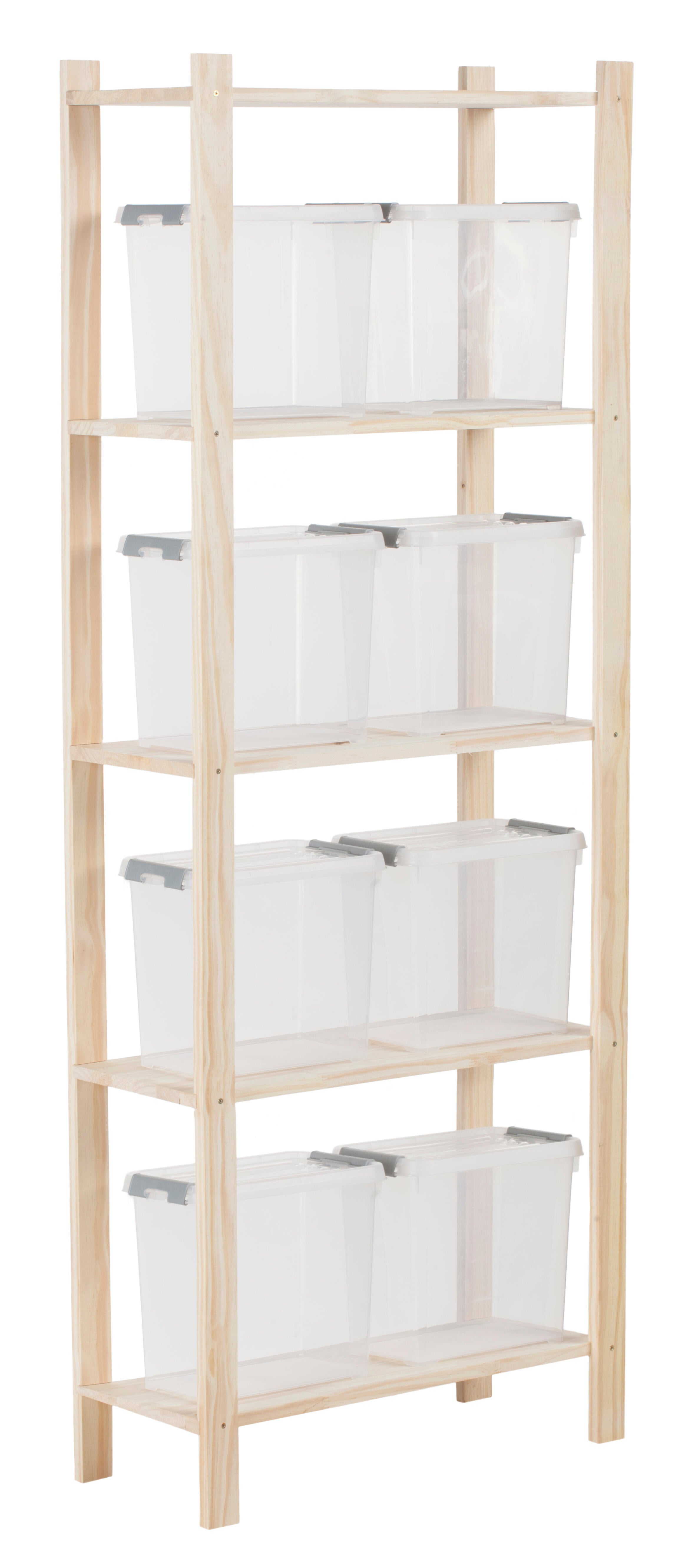 Estantería de madera de pino macizo con 5 baldas 170x65x28cm 150 Kg - 3