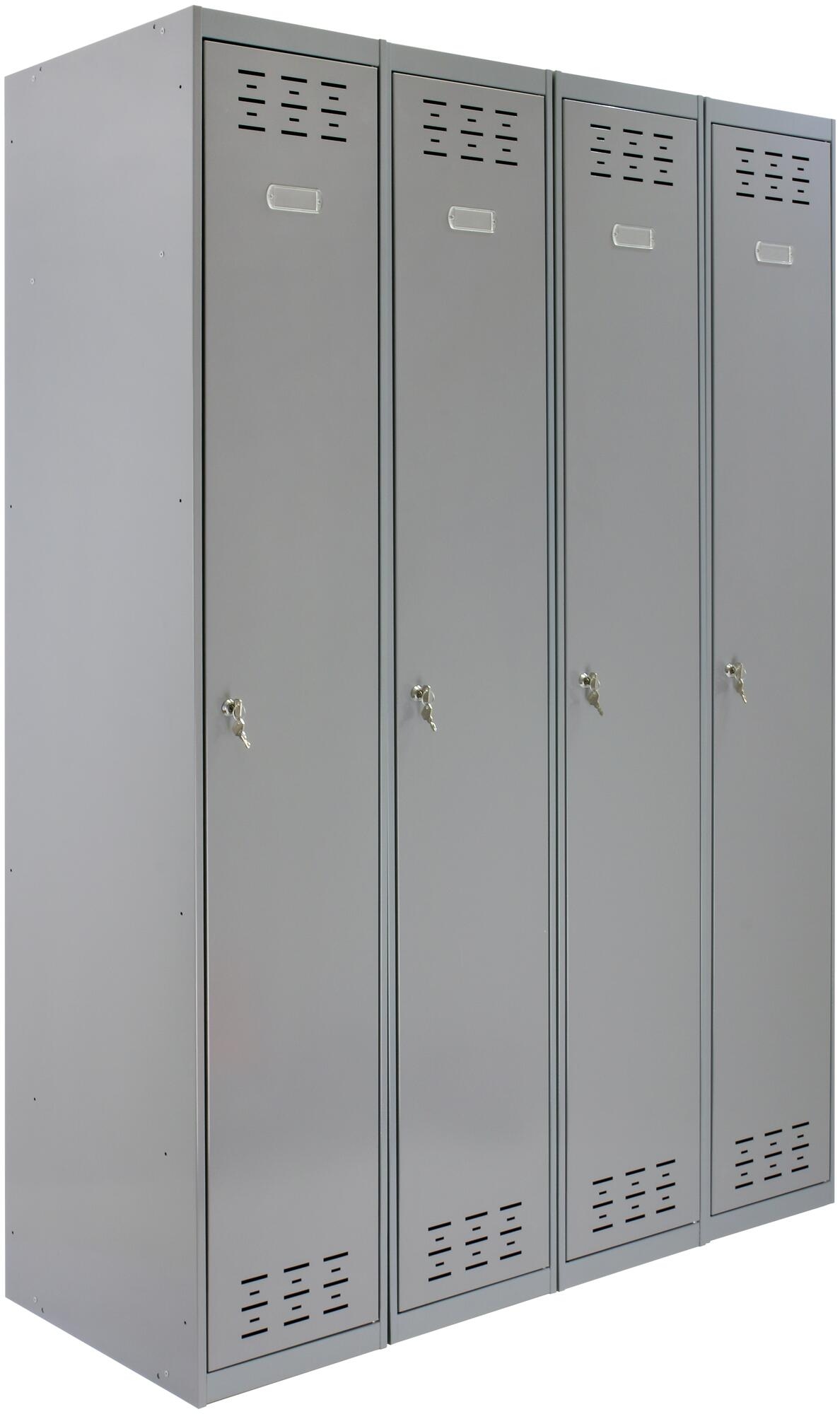 Taquilla single de acero 180x120x50cm montada color gris 4 puertas