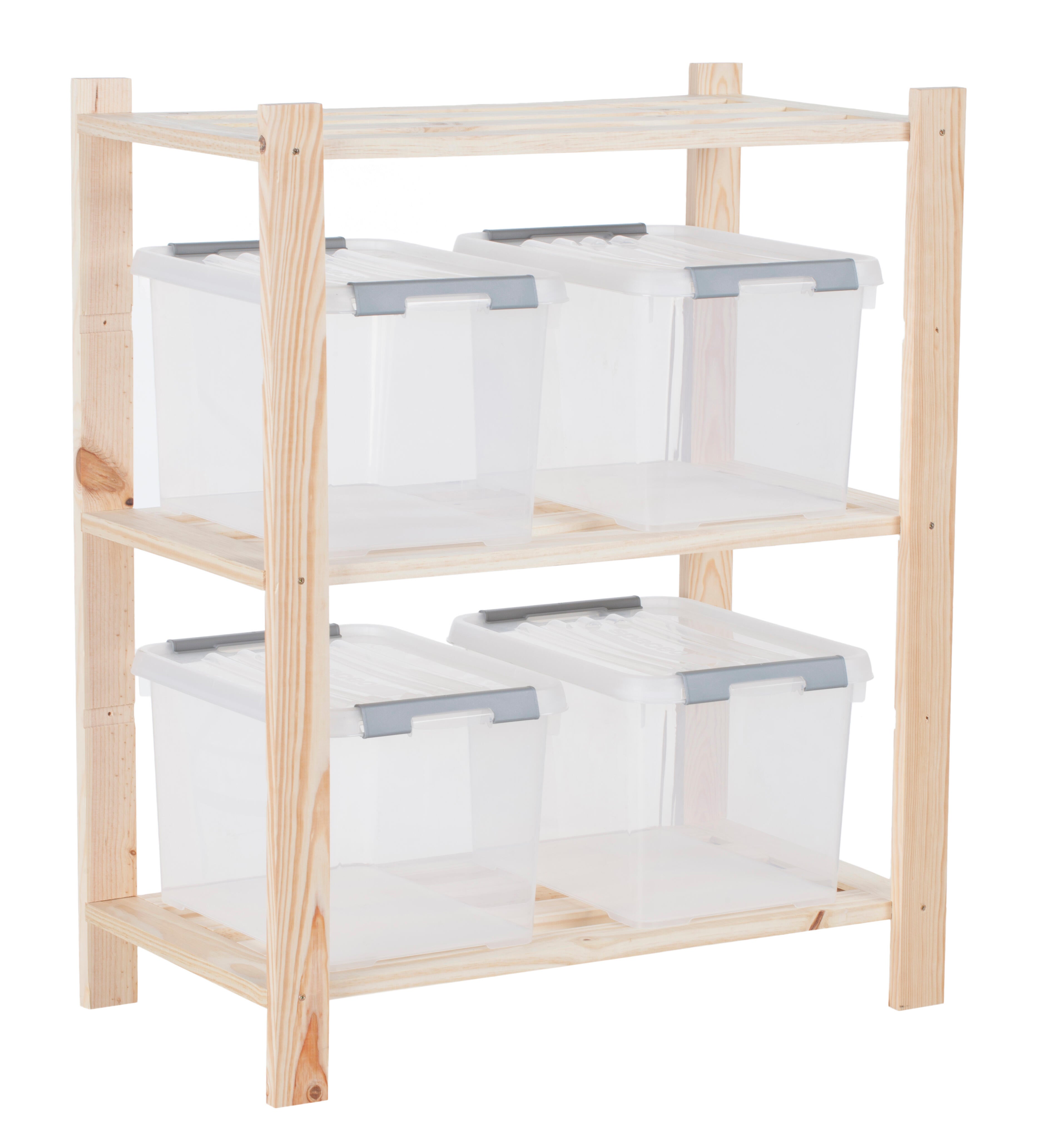 Estantería de madera de pino macizo 3 baldas 90x75x40cm 150Kg - 3
