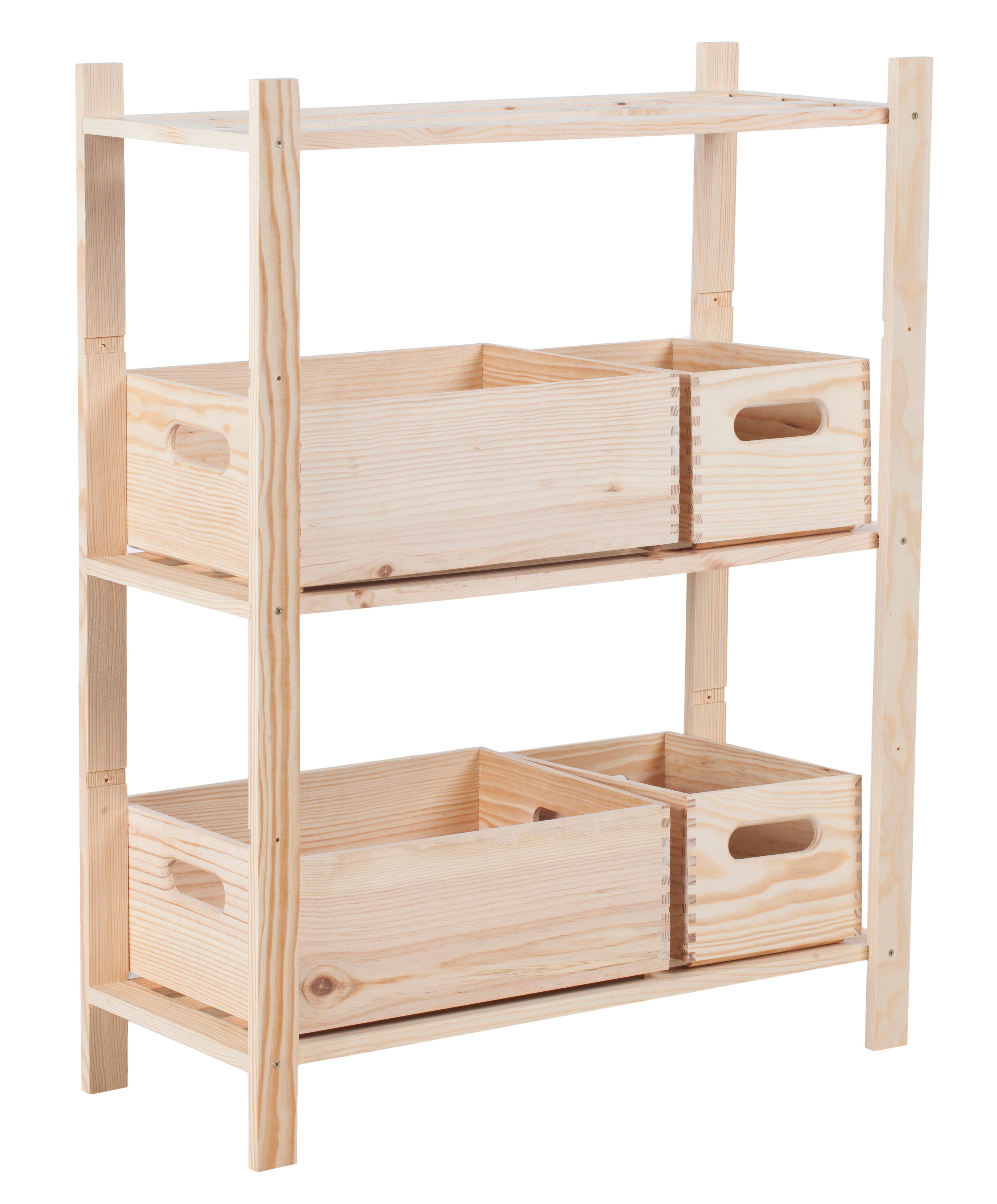 Estante de pinho 3 prateleiras 70x30x94 cm 30 kg - 3