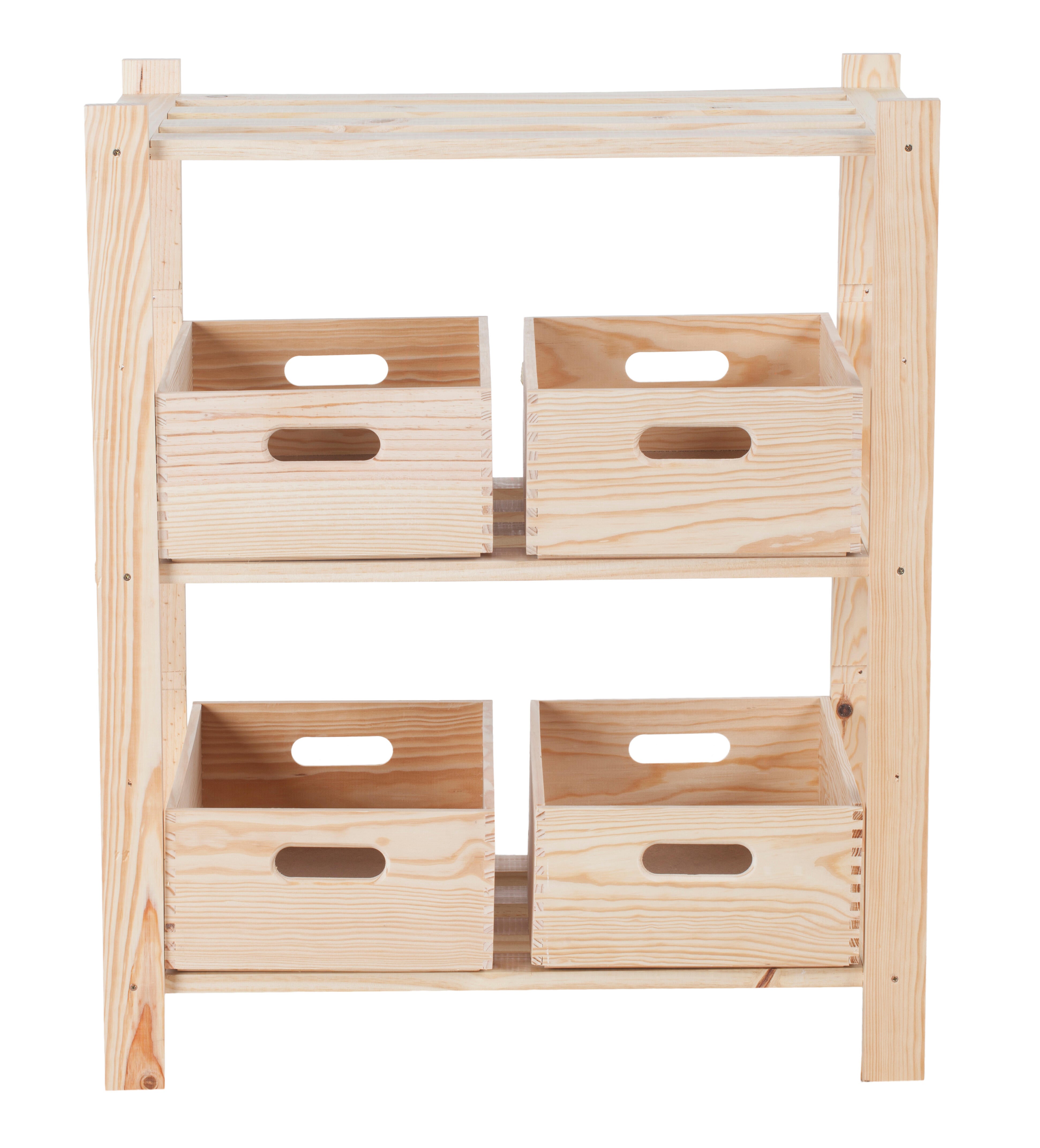 Estantería de madera de pino macizo 3 baldas 90x75x40cm 150Kg - 2