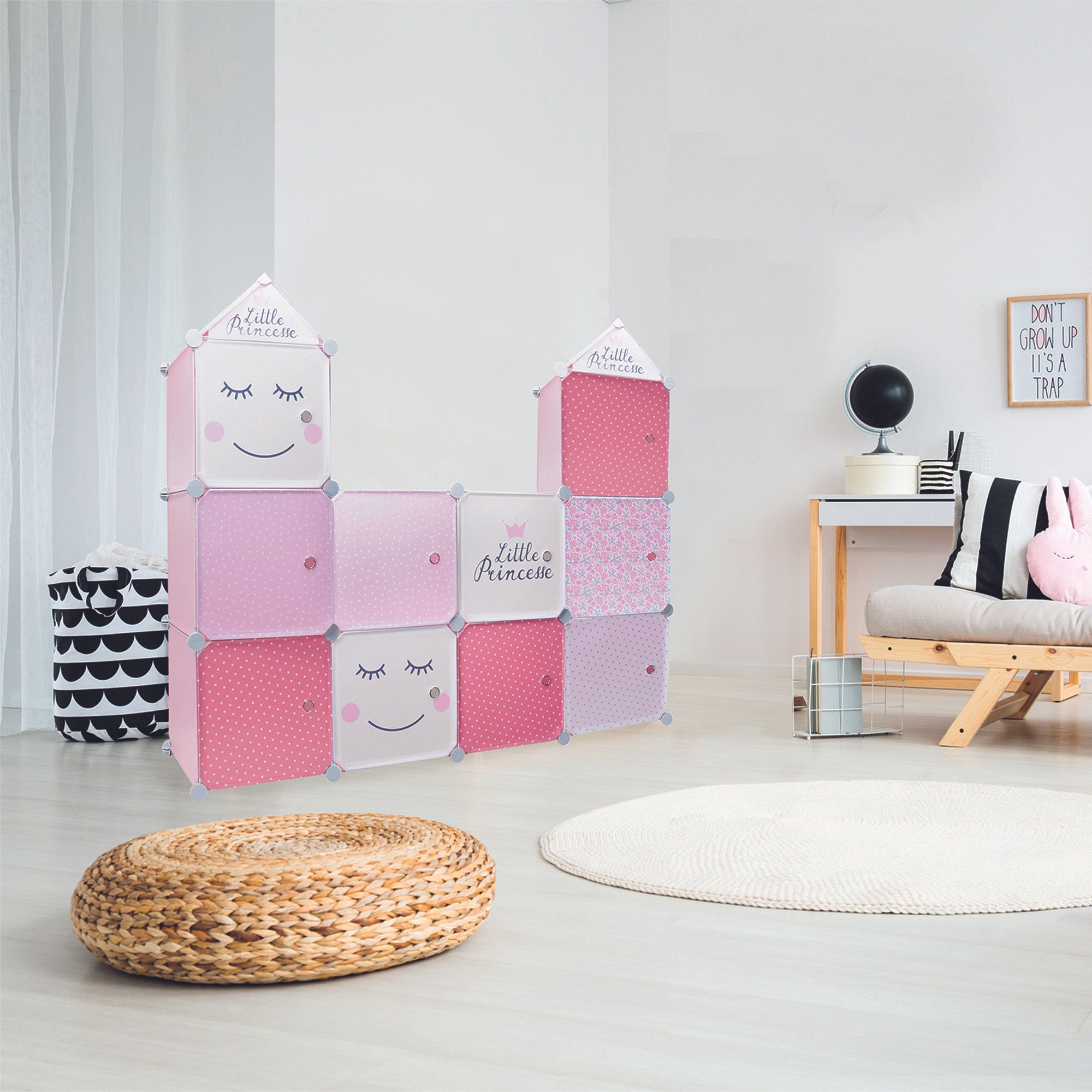 Estante 3 cubos rosa 110x34x32 cm Smile - 4