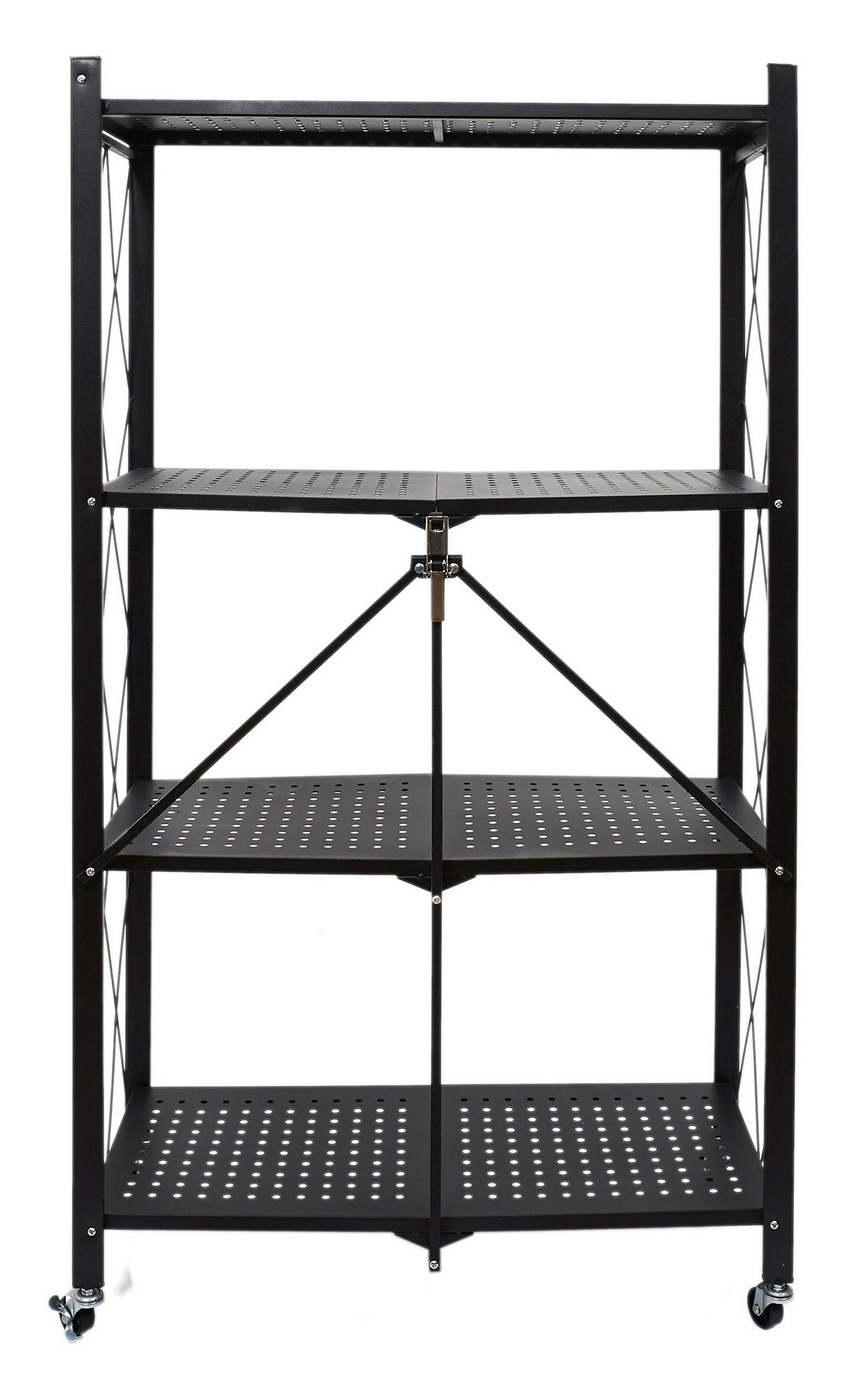 Estantería de metal negro plegable de 71x127x36cm (anchoxaltoxfondo)