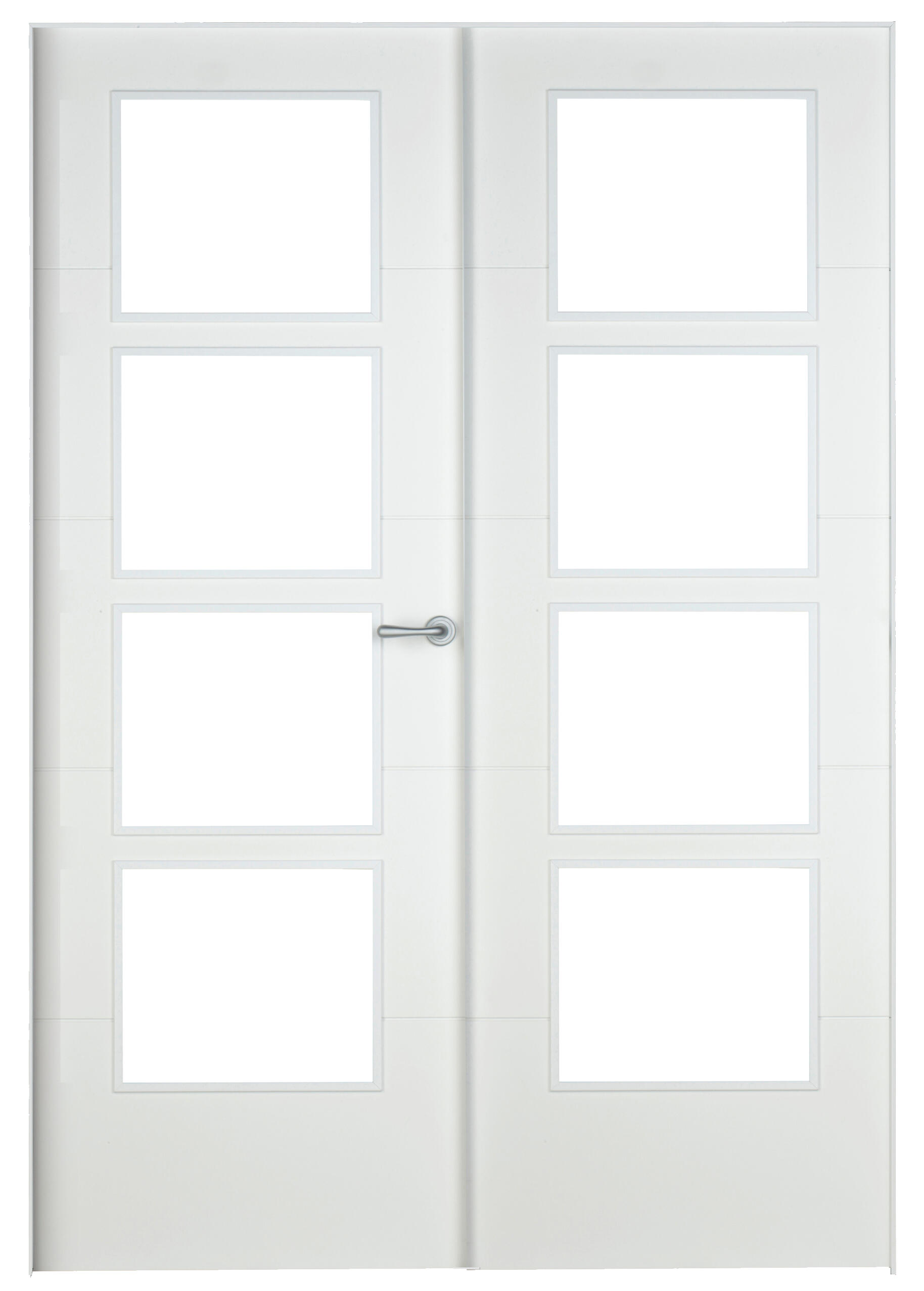 Conjunto de puerta doble con cristal lucerna plus 125cm (62+62) izda + tapetas