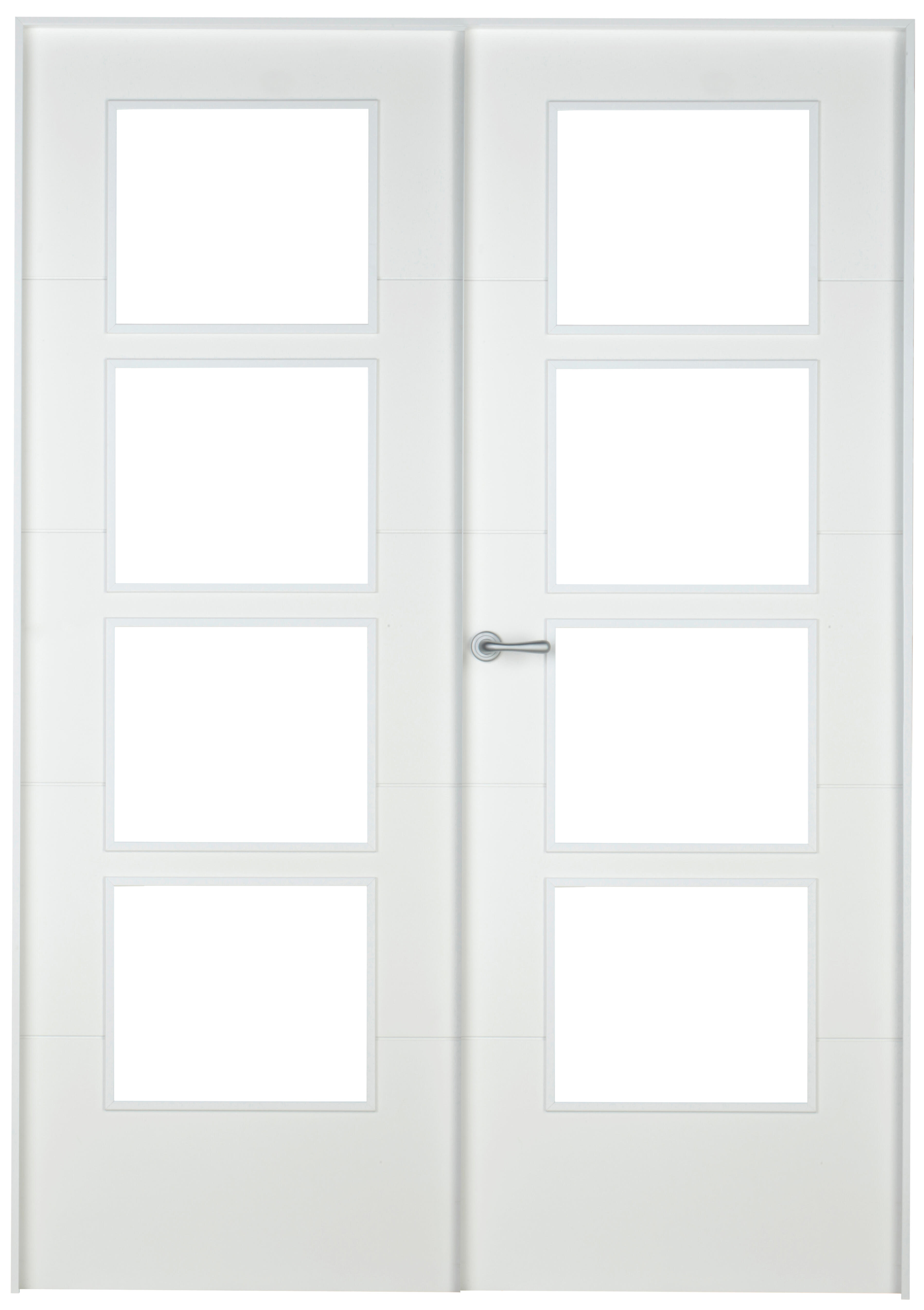 Conjunto de puerta doble con cristal lucerna plus 125cm (62+62) derecha + tapeta