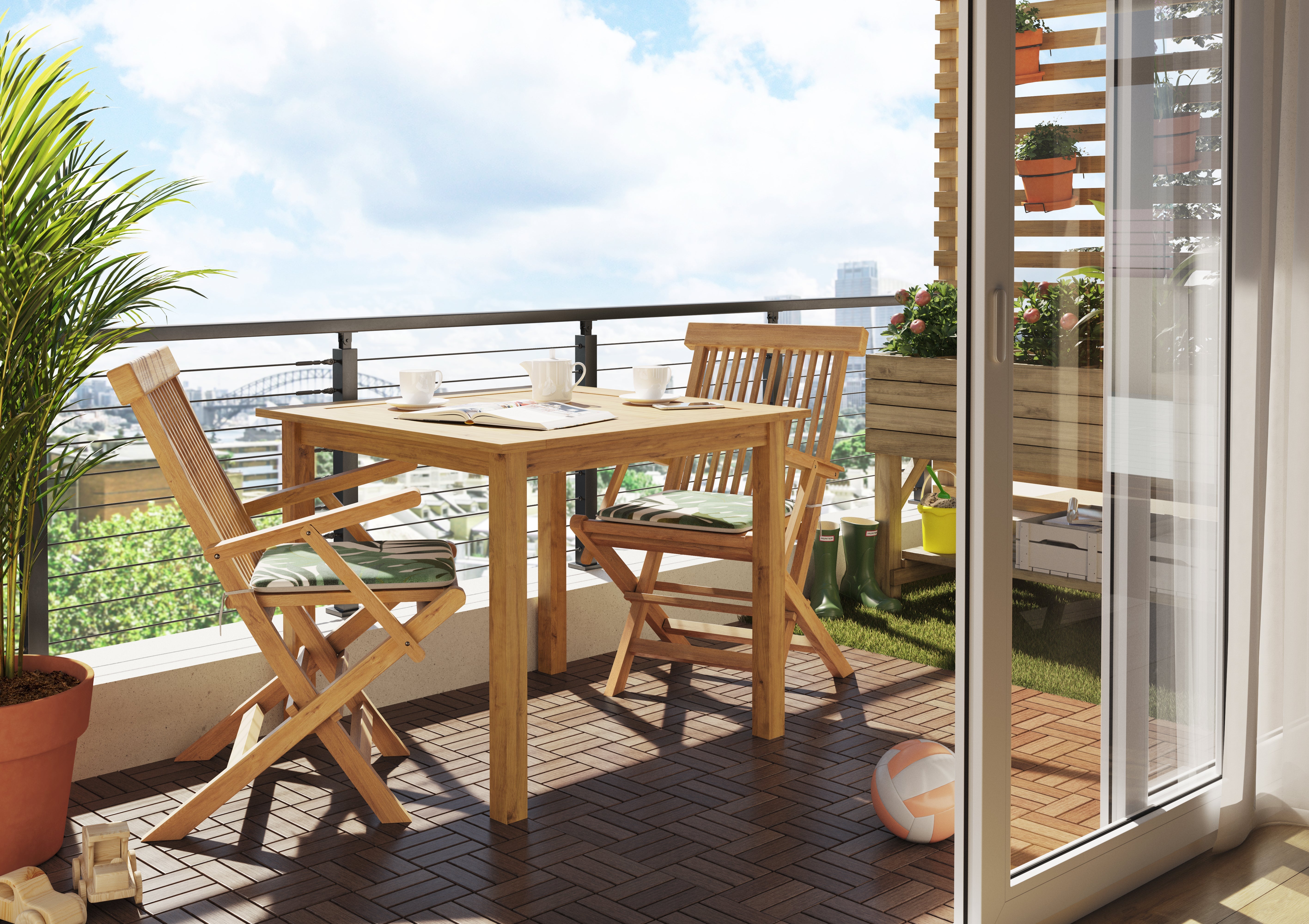 Mesa plegable para el balcón  15 muebles y accesorios para decorar tu  terraza (por pequeña que