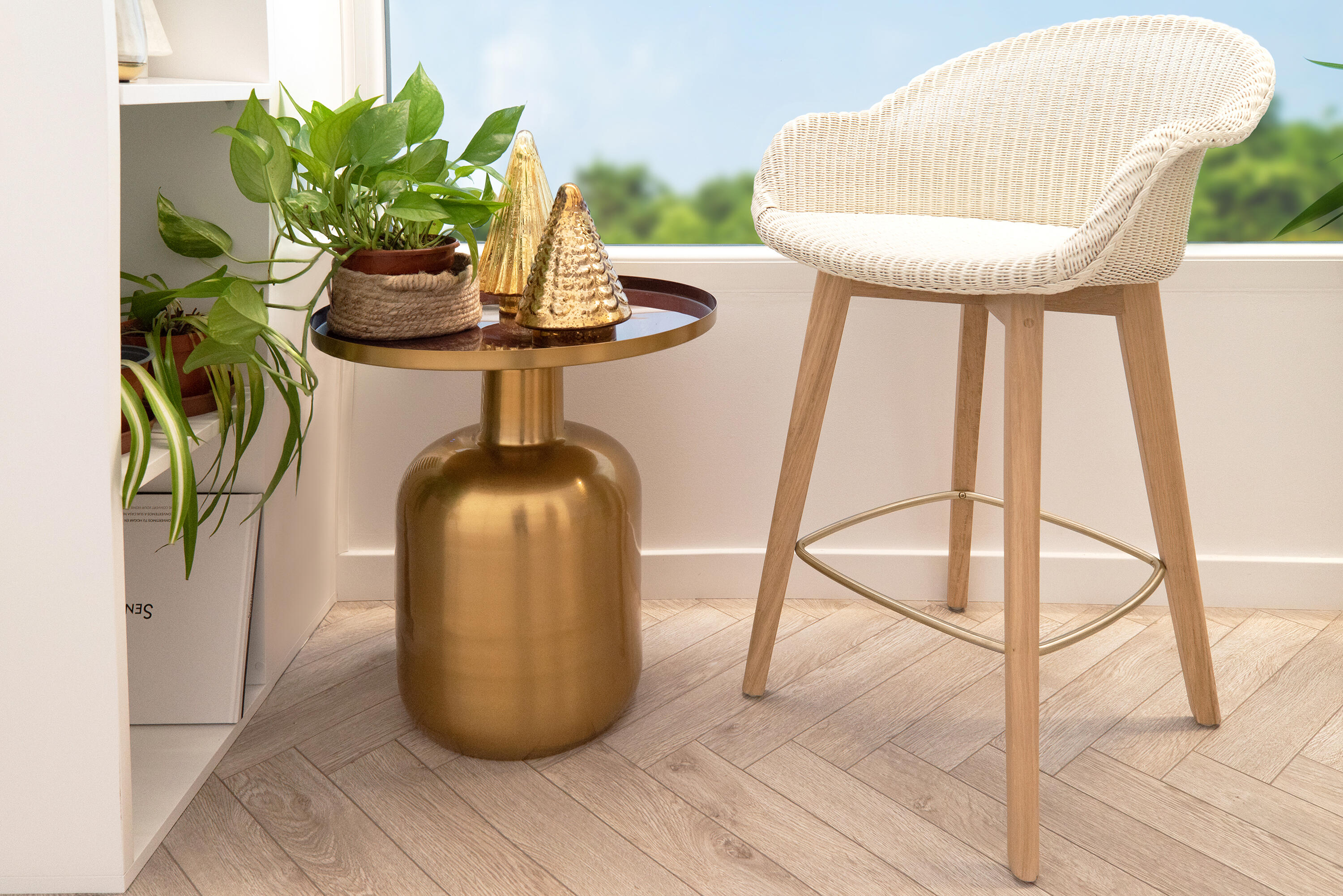 Mesa base gold 50x50x56cm