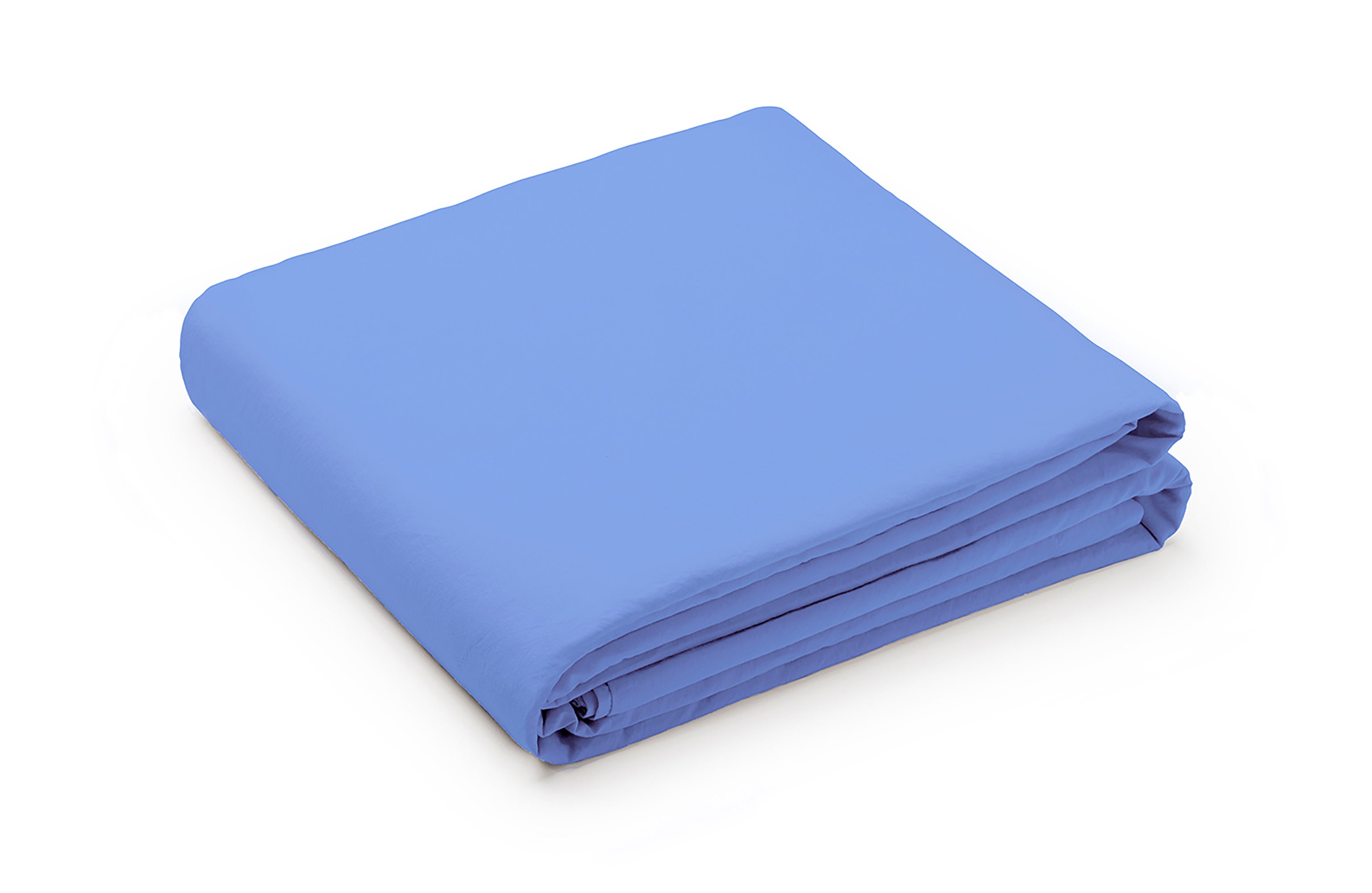 Sábana encimera wash garment percal 200 hilos azul bebé para cama de 105 cm