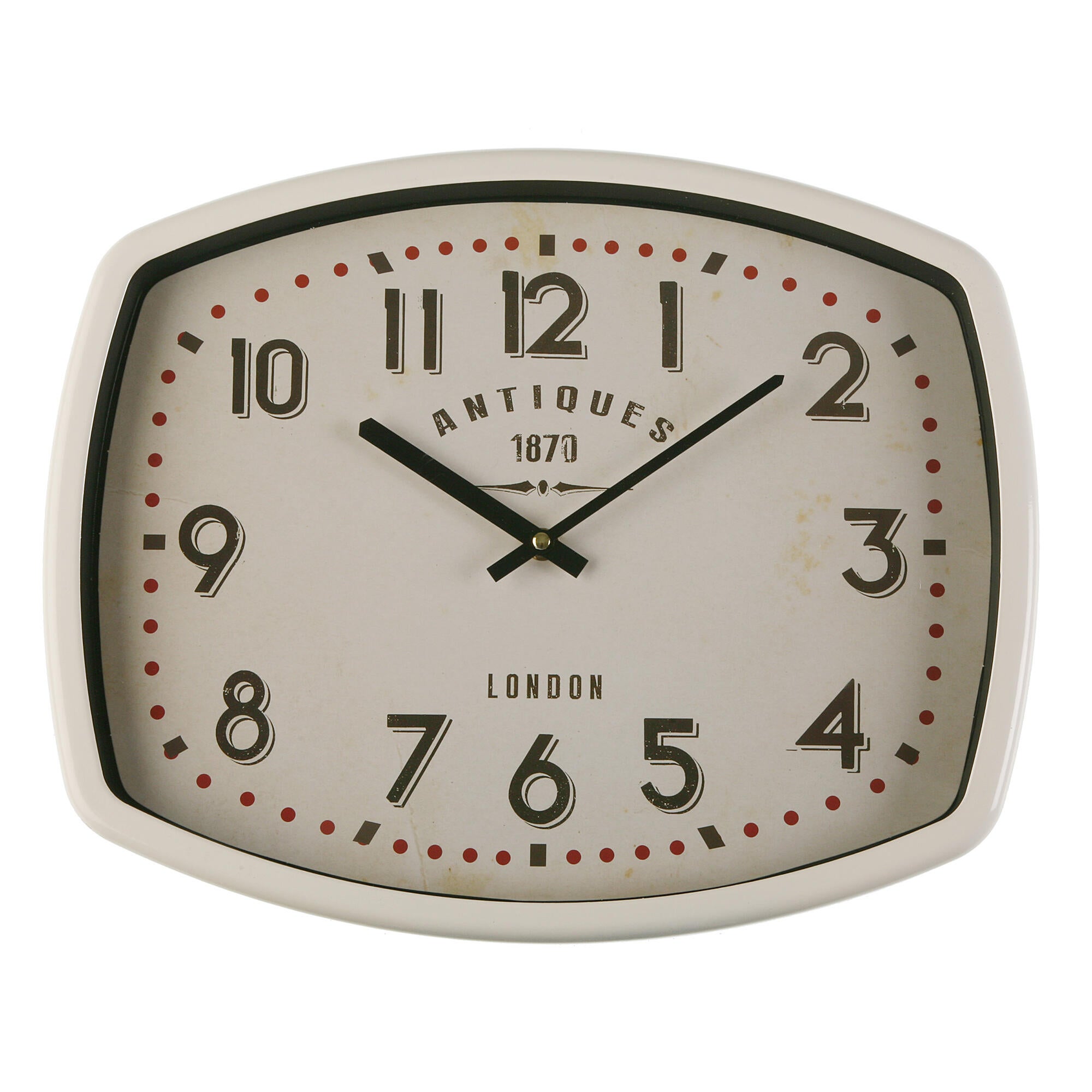 Reloj de pared ovalada blanco de 40 cm