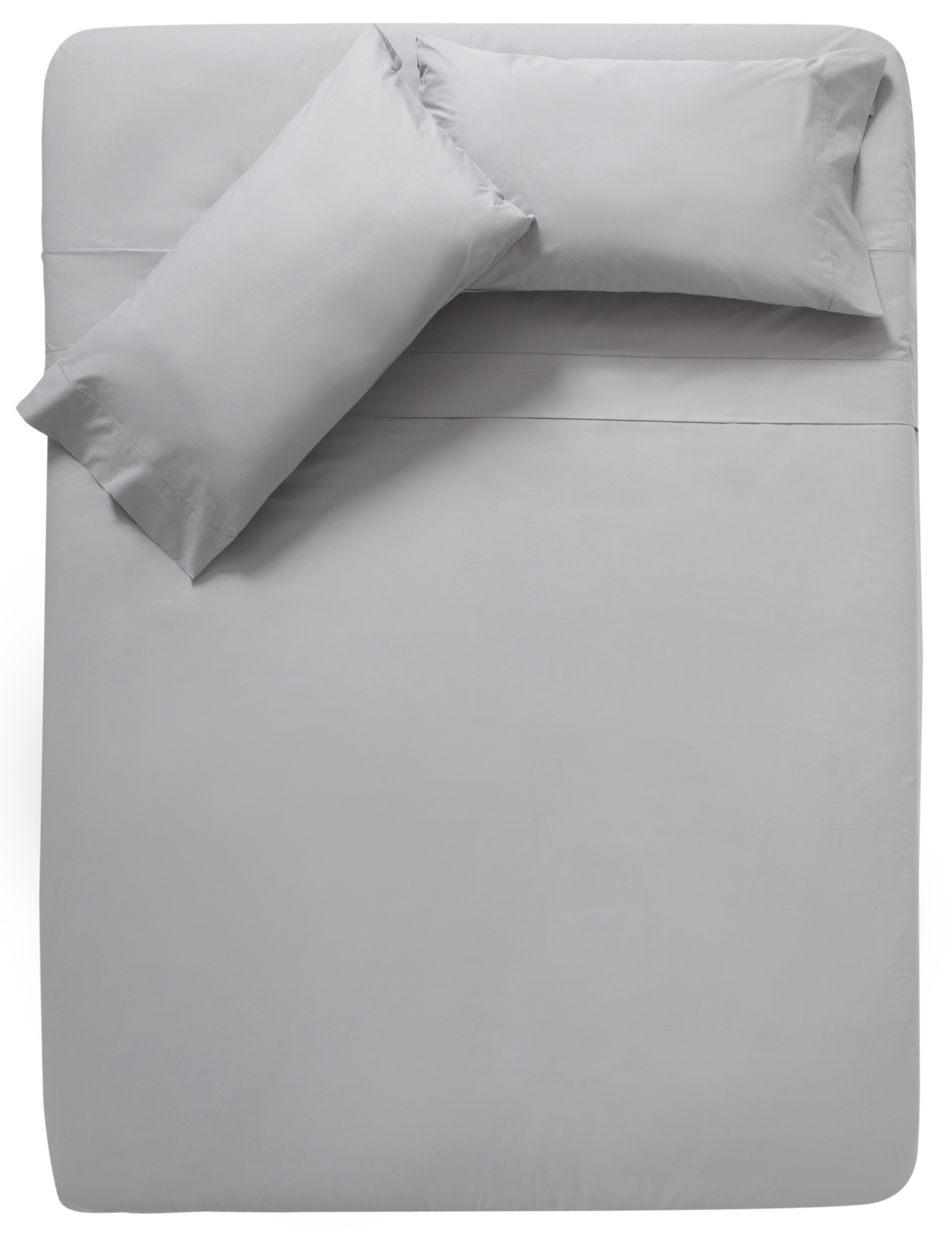 Sábana encimera Vainica algodón percal 200 hilos gris 210x270 para cama 135 cm - 2