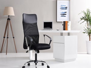 Silla De Escritorio Ergonomica Con Ruedas Y Reposabrazos 60x58x100cm - Azul  con Ofertas en Carrefour