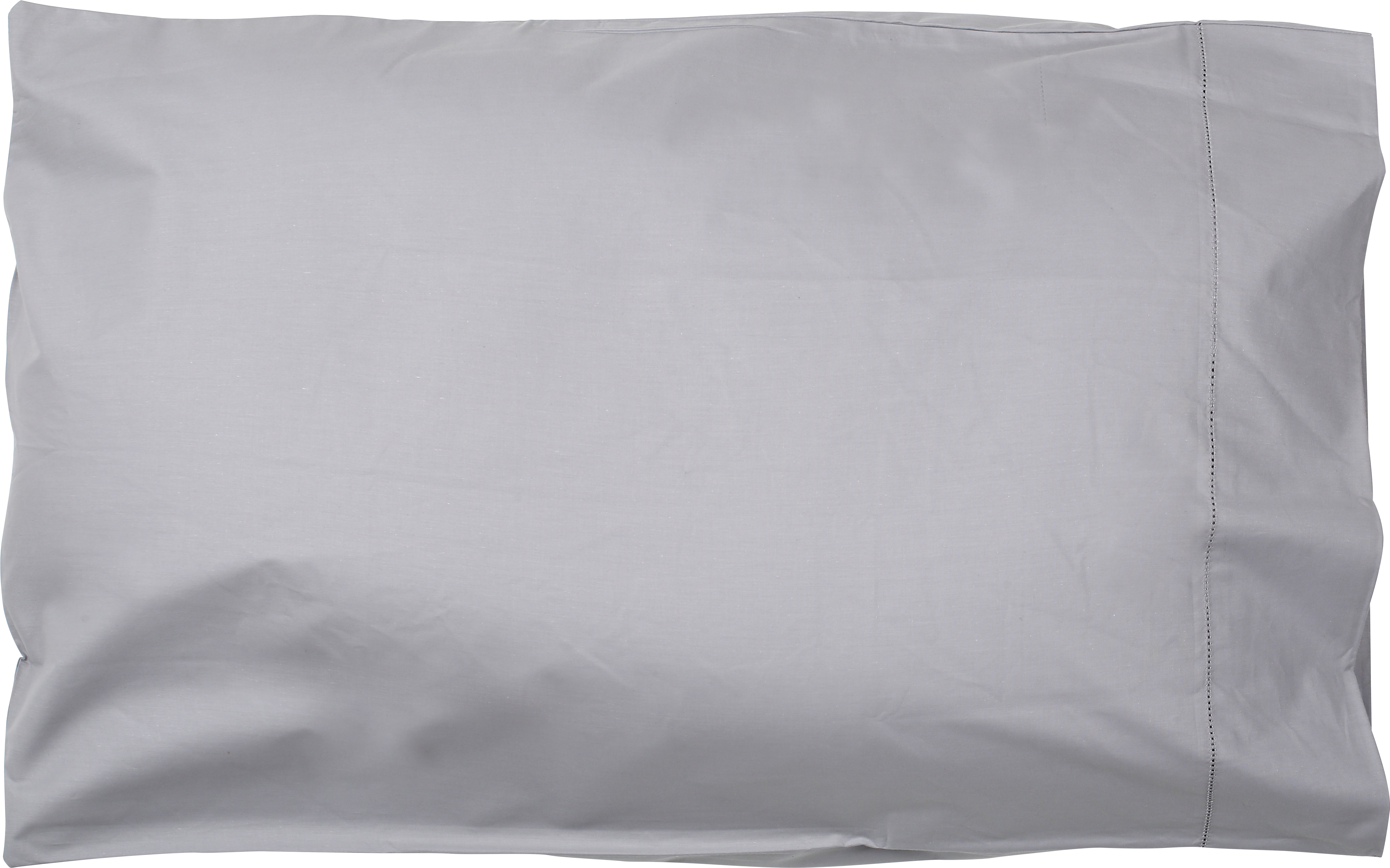2 fundas de almohada de algodón gris cama 150 / 160 cm
