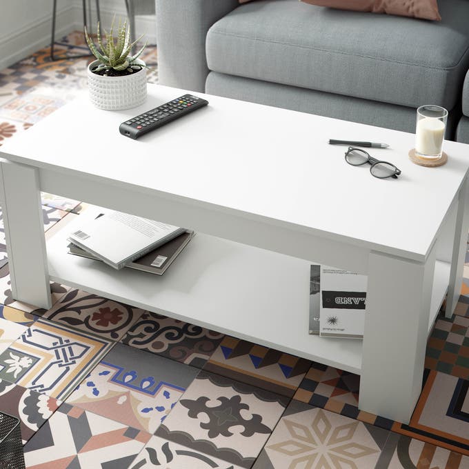 Mesa de centro elevable Flow blanco Artik