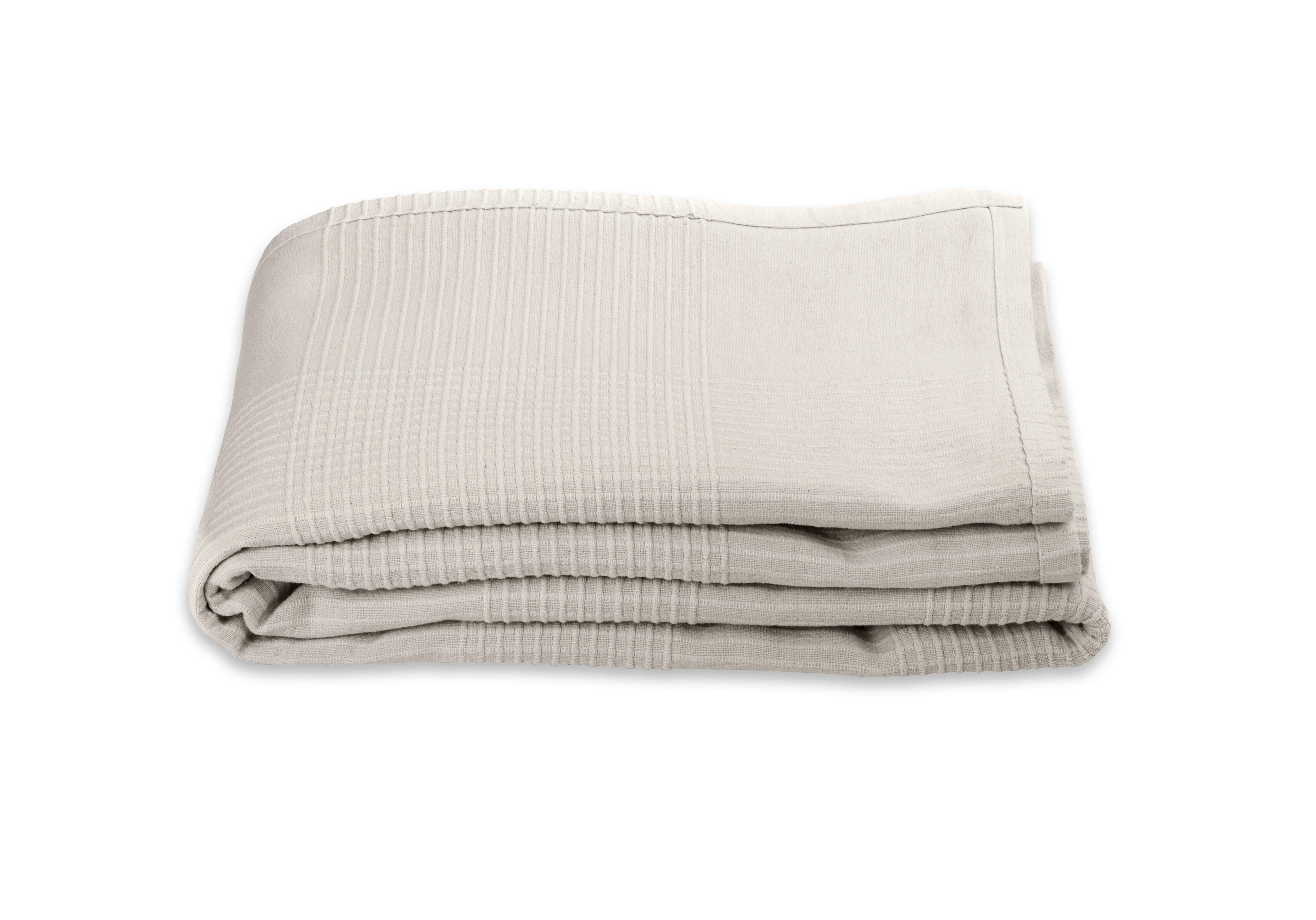 Manta algodón trama rectangular algodón beige marco overlock y cosido de 150x250 cm - 2