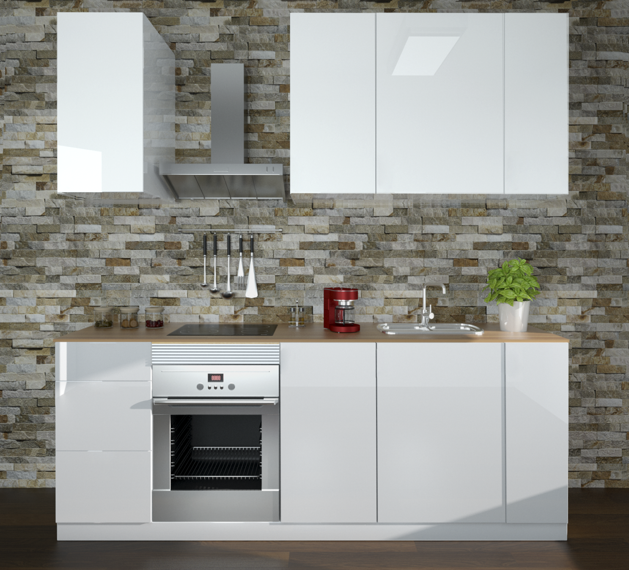 Frente de cajón de cocina Atenas blanco brillo H 25.6 x L 60 cm - 3