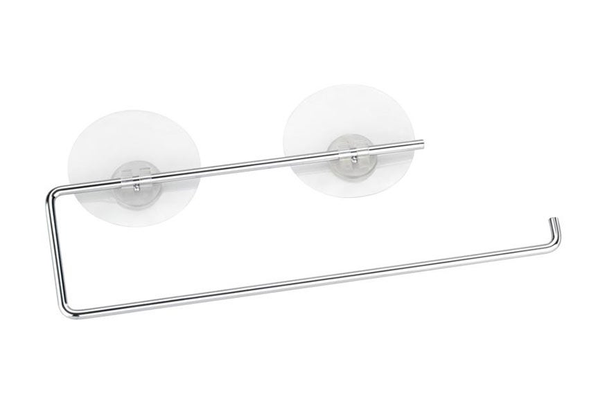 Portarrollos con ventosa wenko de acero 30x8.5x1cm