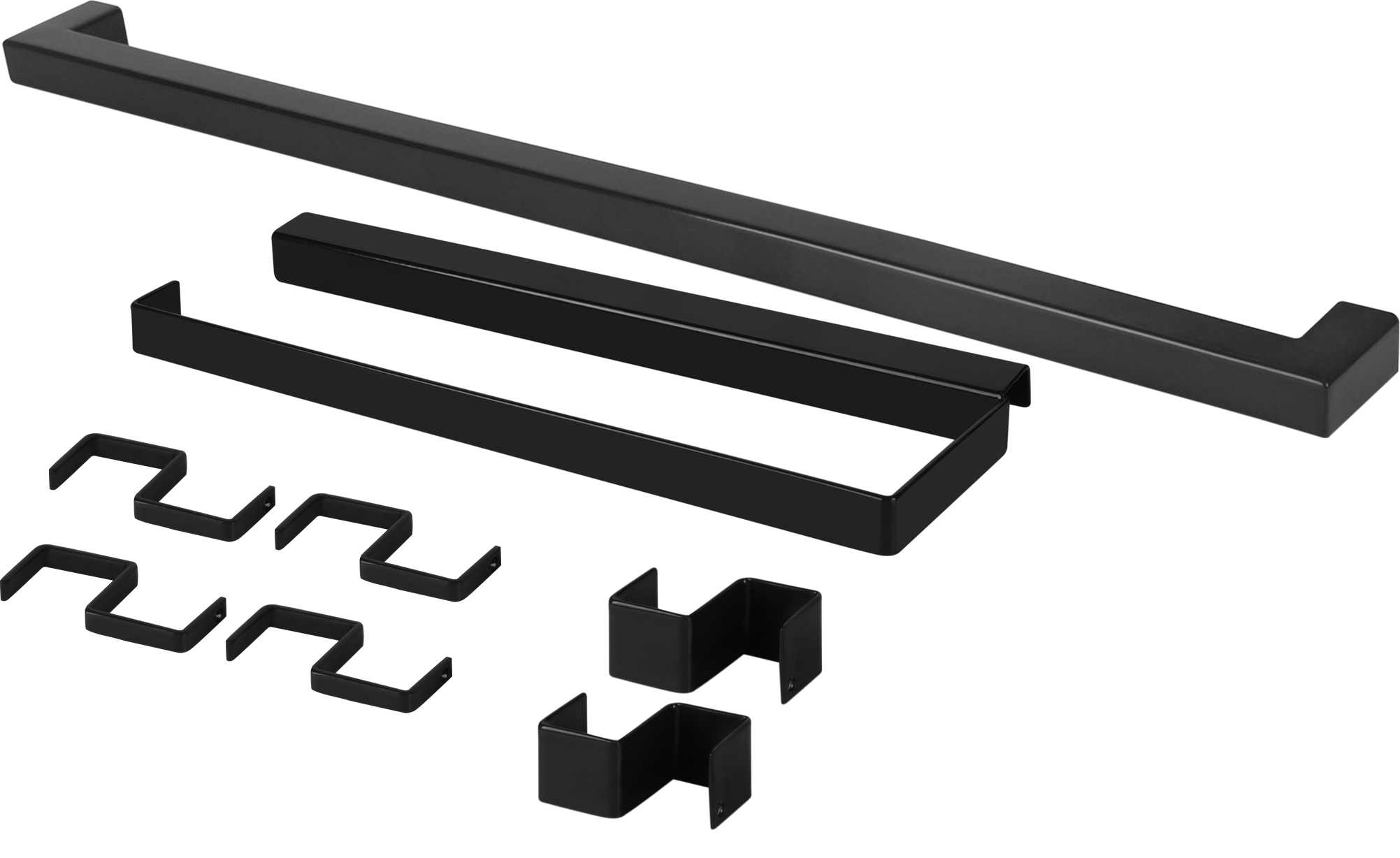 Set barra de cocina + portarrollo delinia id acero gris 45 cm + 6 ganchos colgar