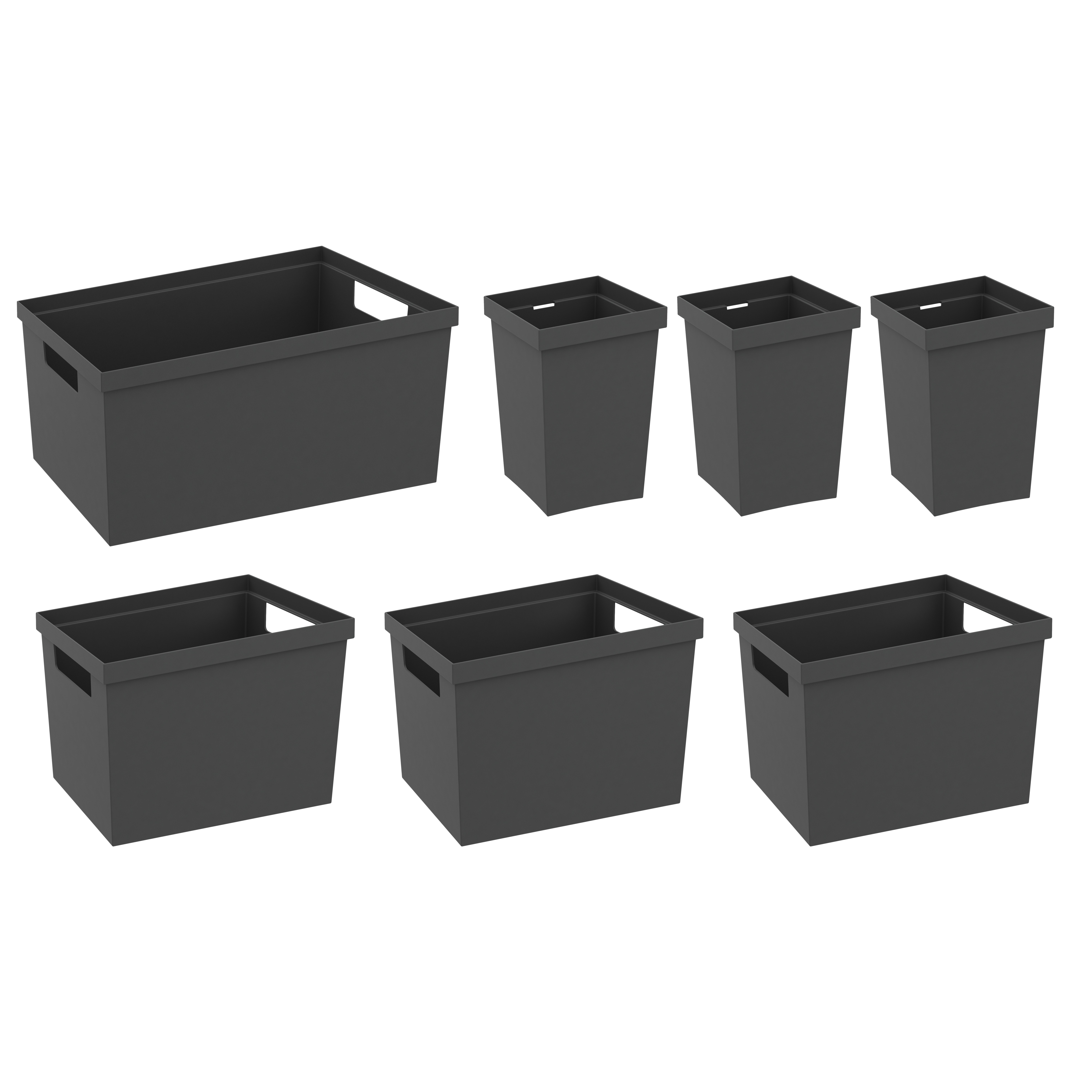 Set 7 porta utensilios para estante cocina delinia id gris 1 l + 3m + 3 s