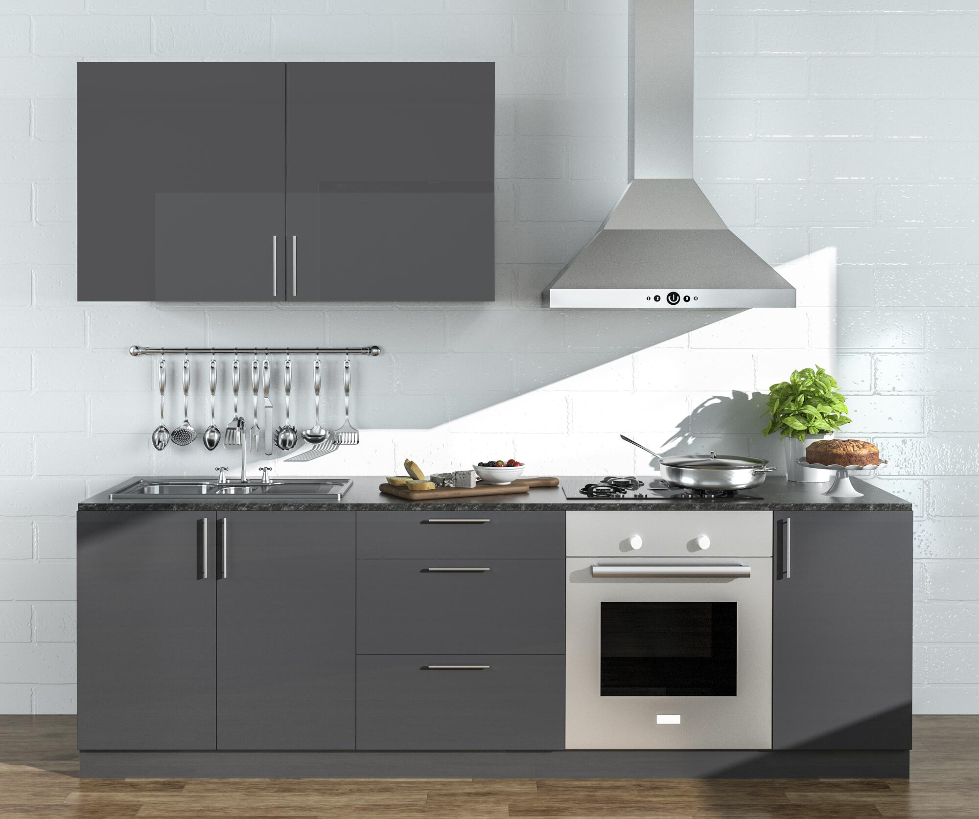 Porta de cozinha Delinia Atenas 59.7x76.8cm cinza brilhante - 4